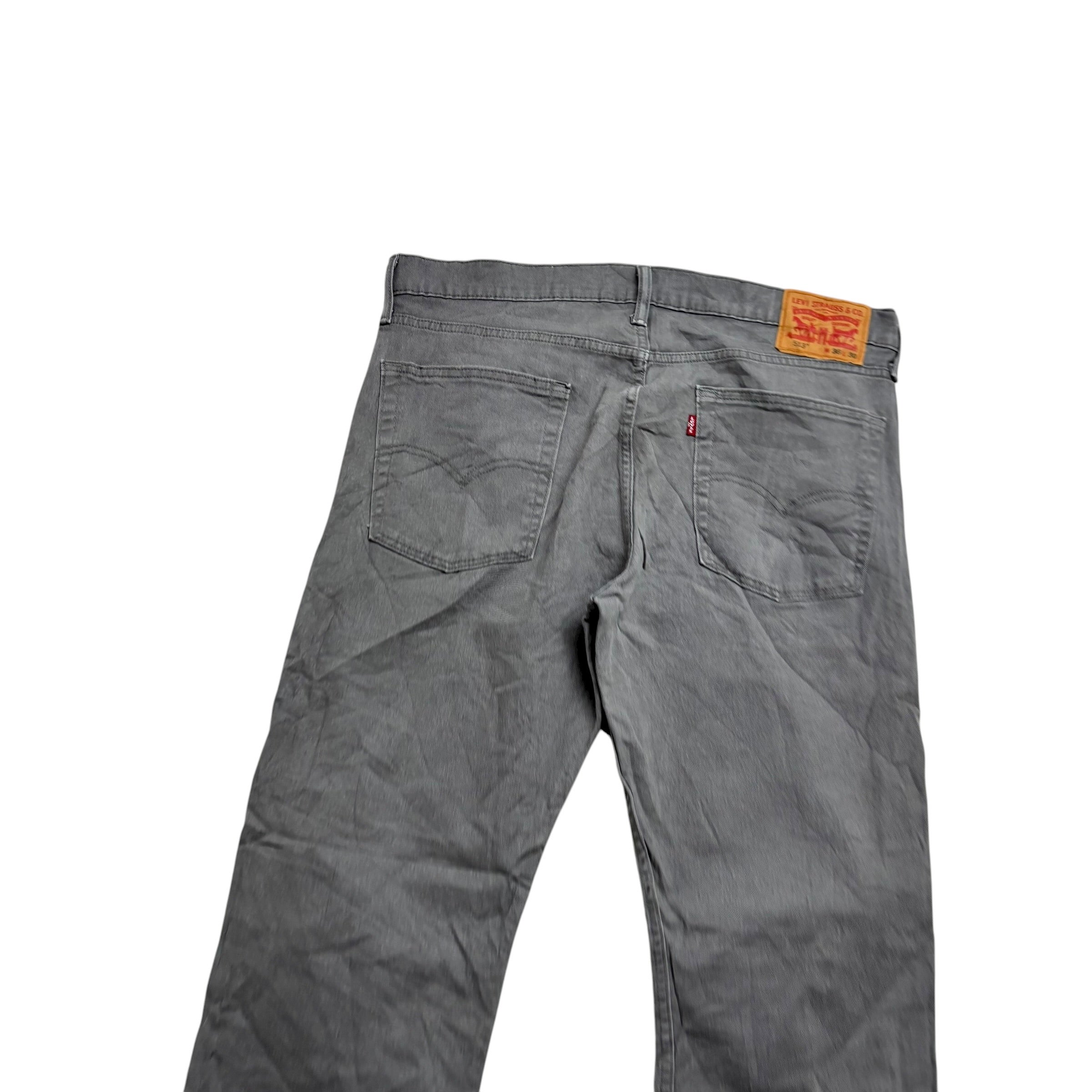 Levis 513 Jeans W36 L30 Mens Grey Slim Straight Fit Stretch Denim (E)