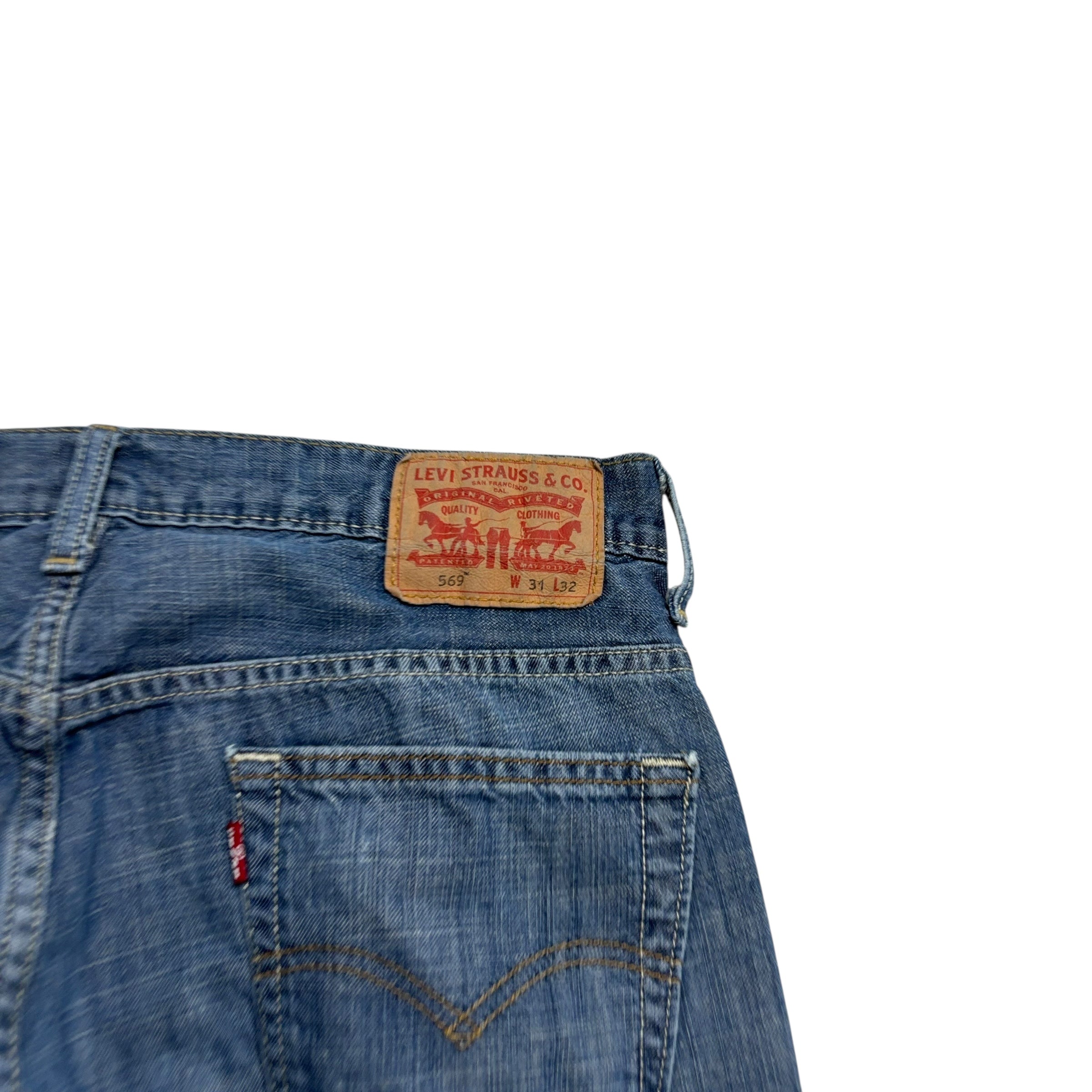 Levis 569 Jeans W31 L31 Mens Silver Blue Baggy Relaxed Straight Fit Denim