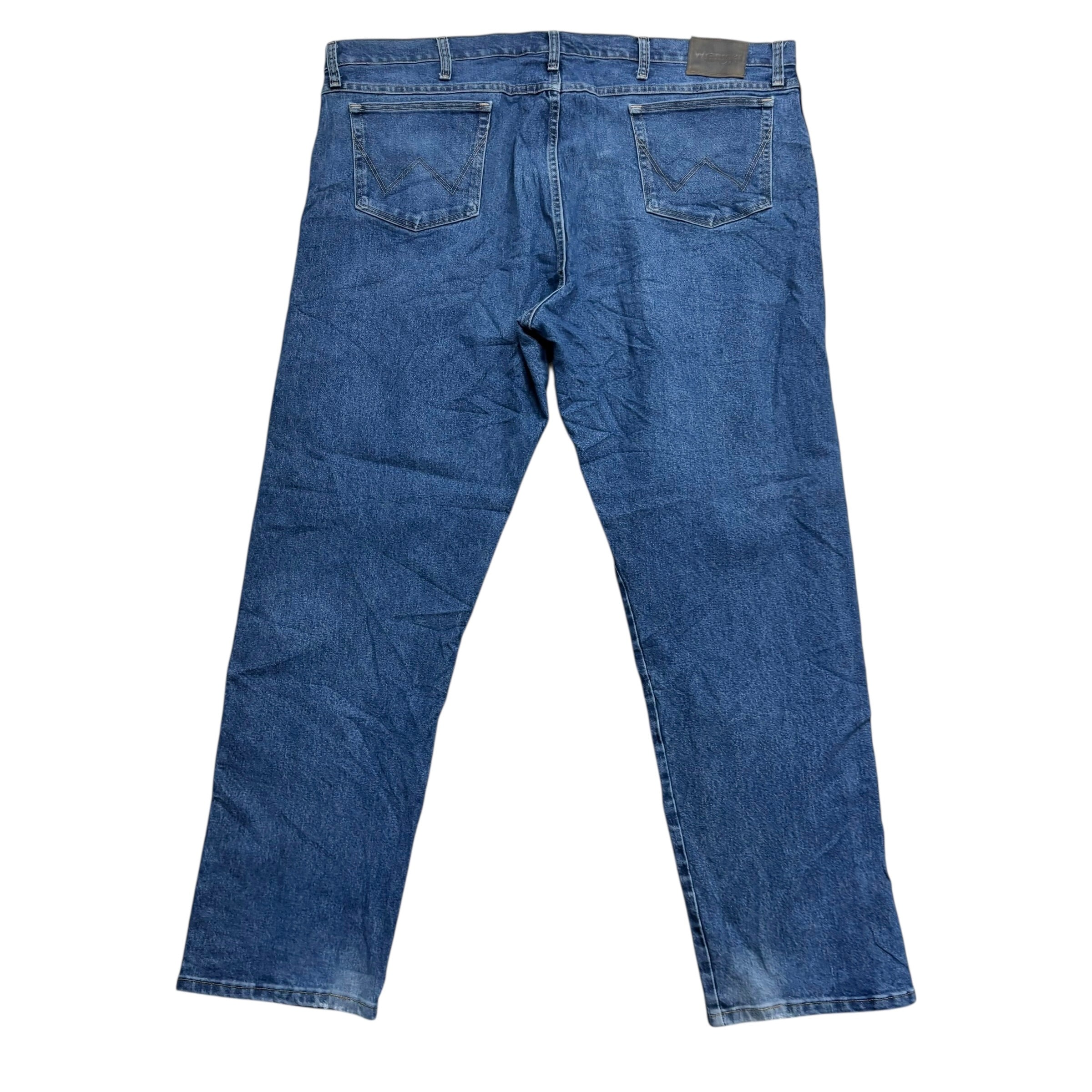 Wrangler Jeans W46 L34 Mens Mid Blue Regular Straight Fit Stretch Denim