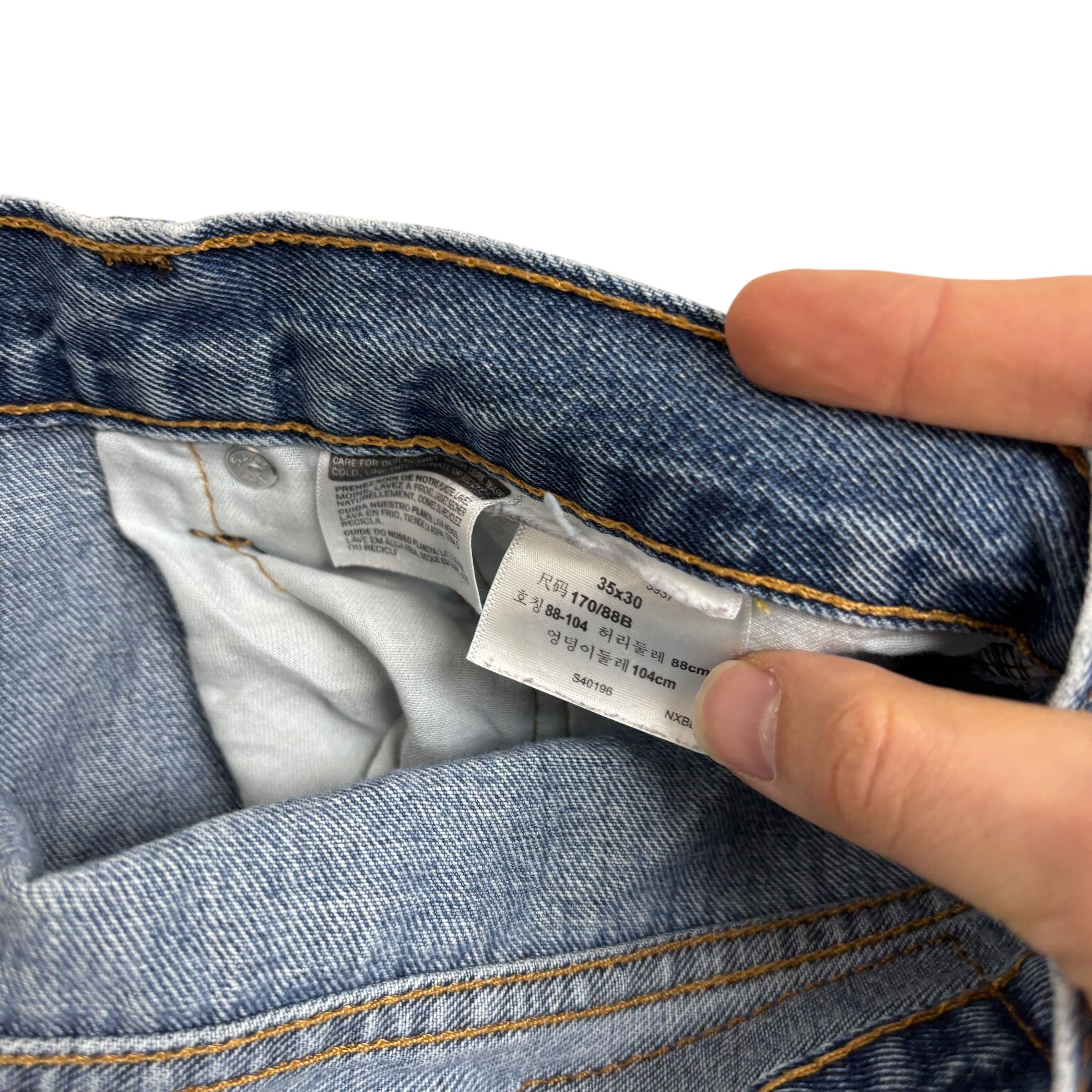 Levis 550 Jeans W35 L30 Mens Light Blue Baggy Relaxed Straight Fit Denim (F)