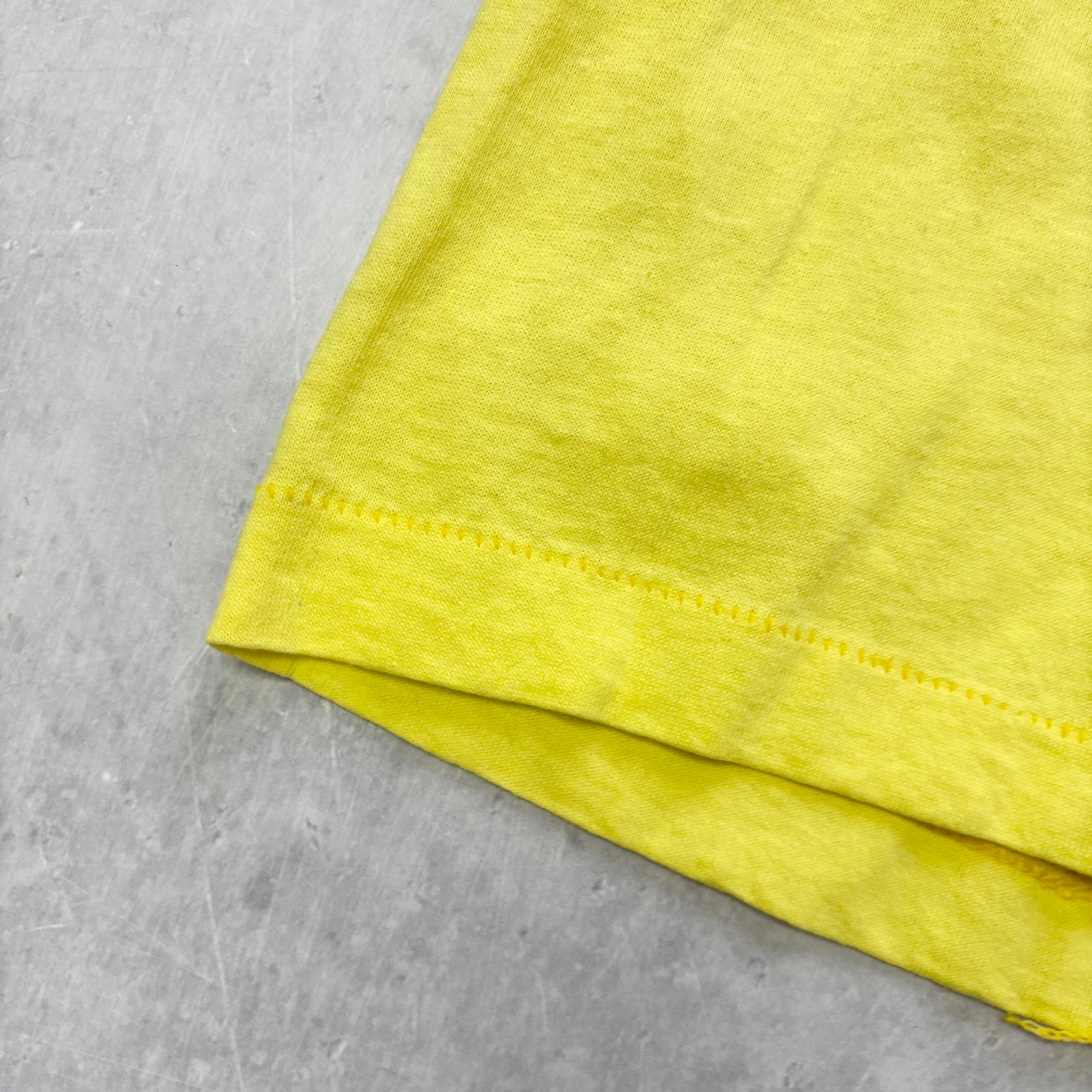 Vintage T Shirt Mens Large Yellow Single Stitch Graphic Print 90s USA (E)