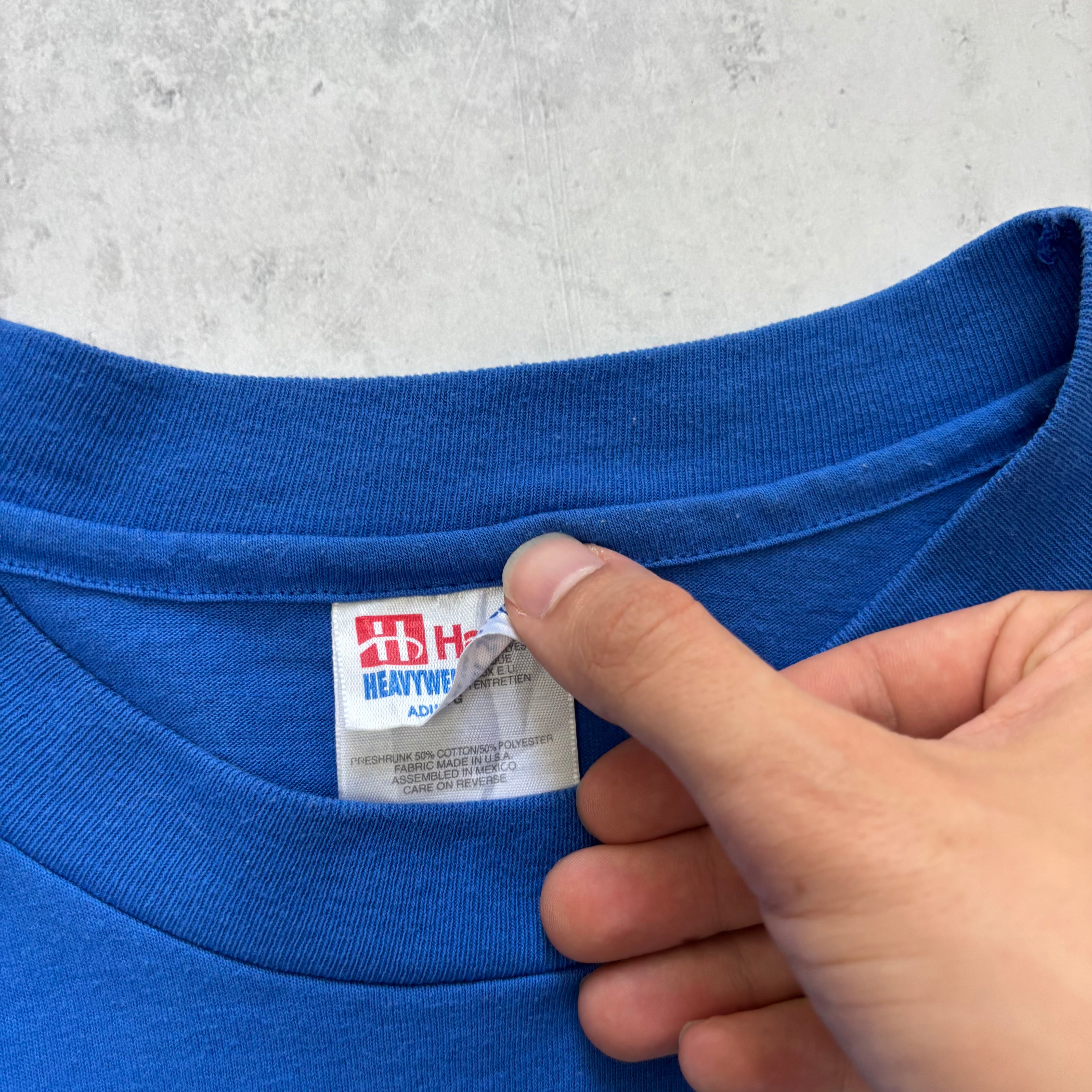 Vintage T Shirt Mens XL Blue Single Stitch Graphic Print 90s USA (E)