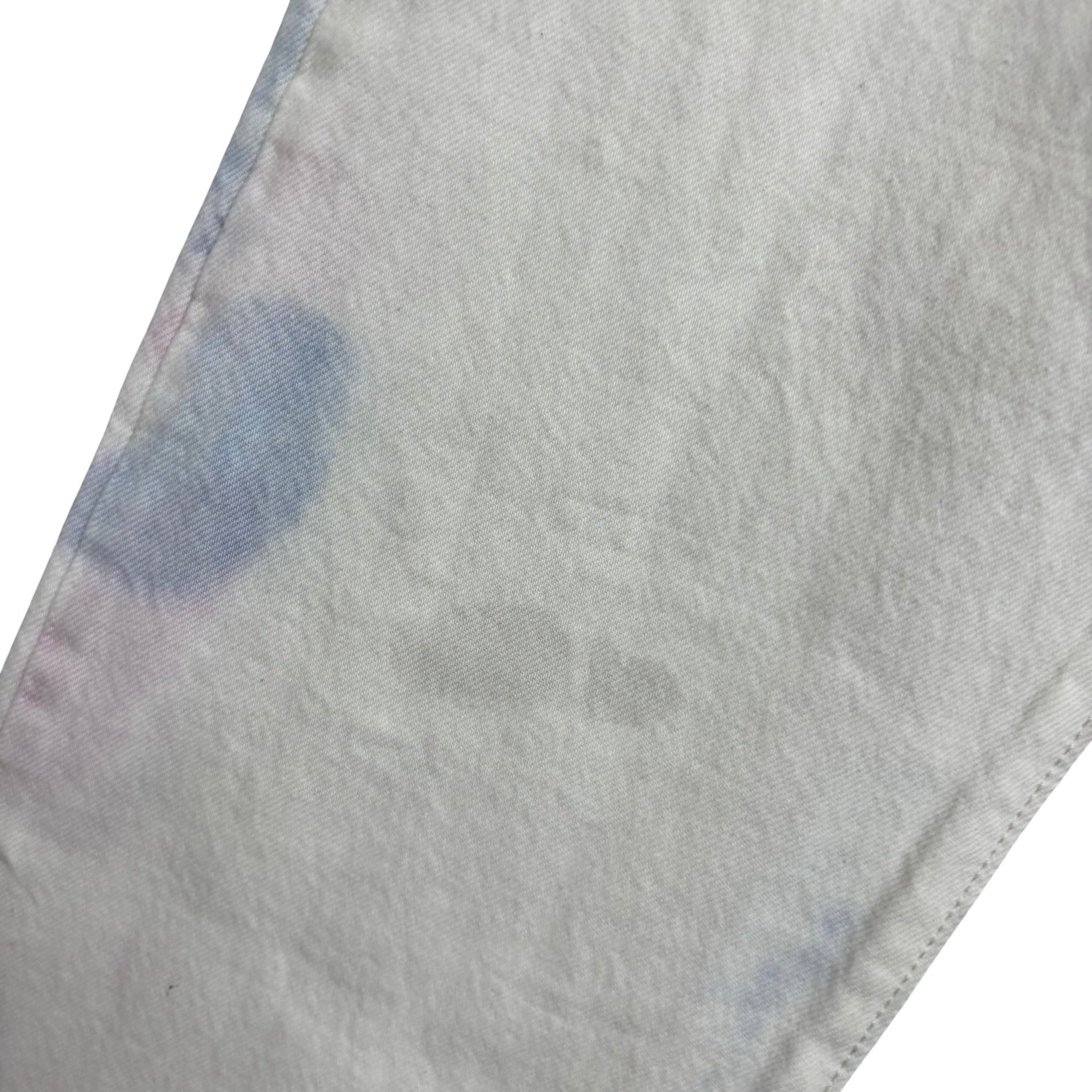 Levis 501 Jeans W32 L30 Mens White Regular Straight Fit Tie Die Denim (F)