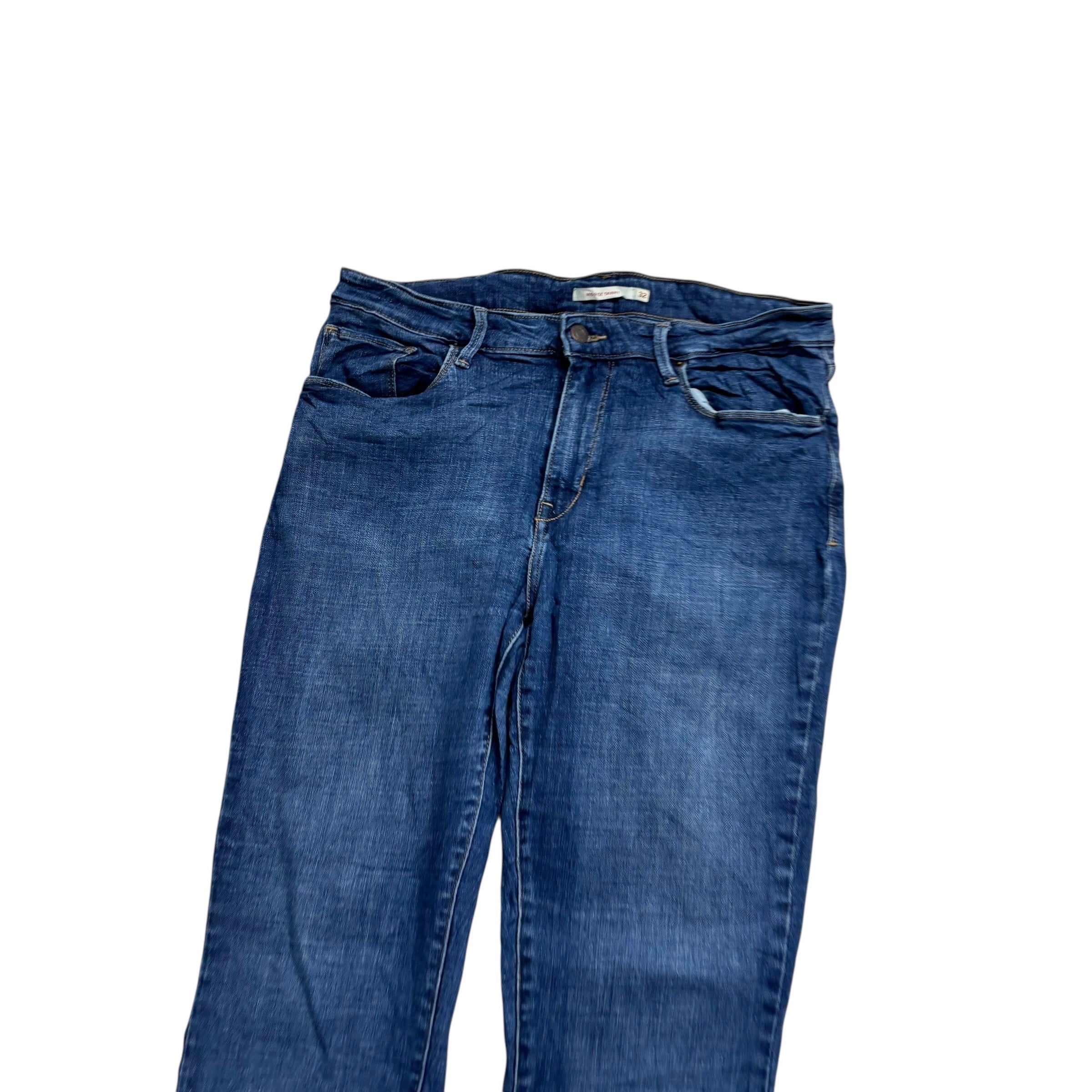 Levis Jeans W32 L30 Womens Mid Rise Skinny Fit Dark Blue Stretch Denim