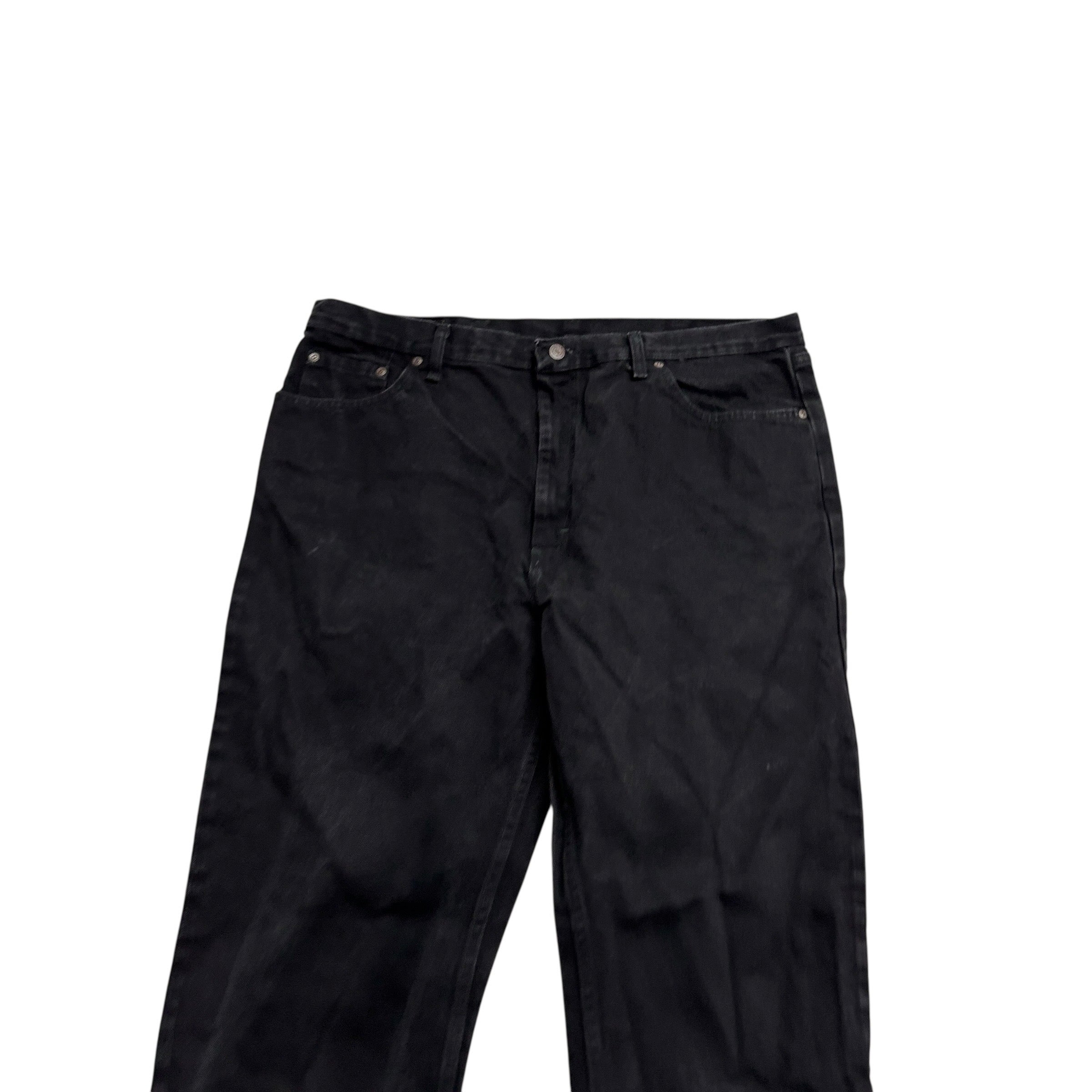 Wrangler Jeans W40 L32 Mens Black Regular Straight Fit Denim (E)