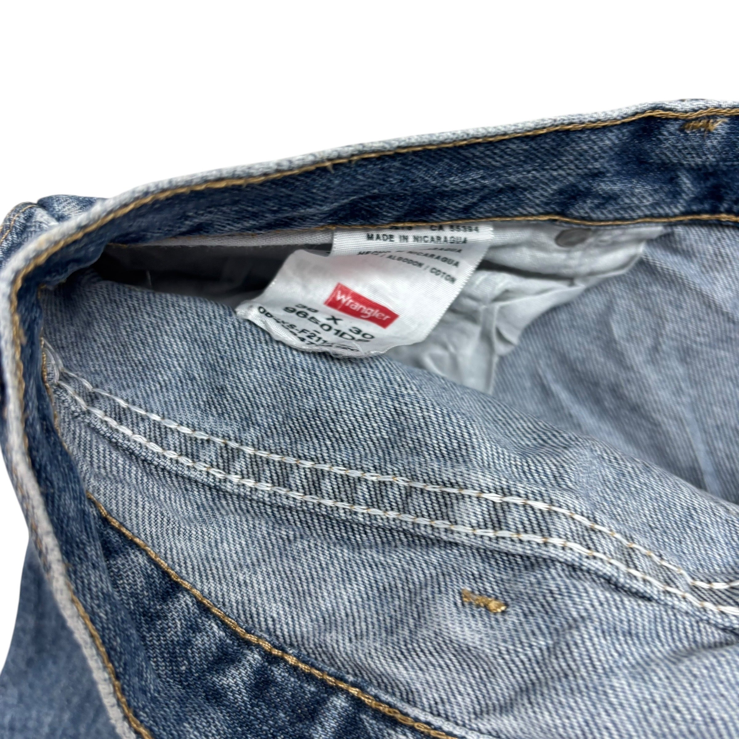 Wrangler Jeans W38 L30 Mens Light Blue Regular Straight Fit Denim