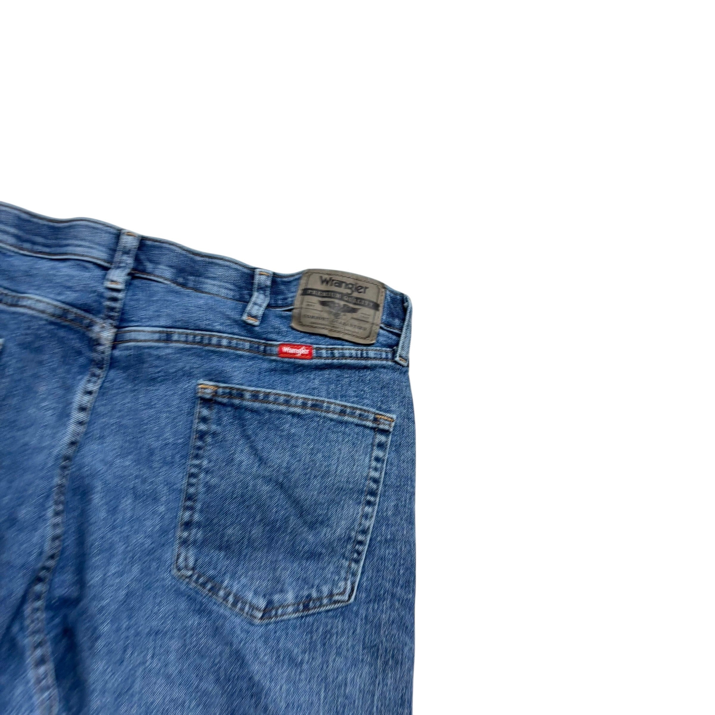 Wrangler Jeans W38 L29 Mens Mid Blue Regular Straight Fit Stretch Denim (F)