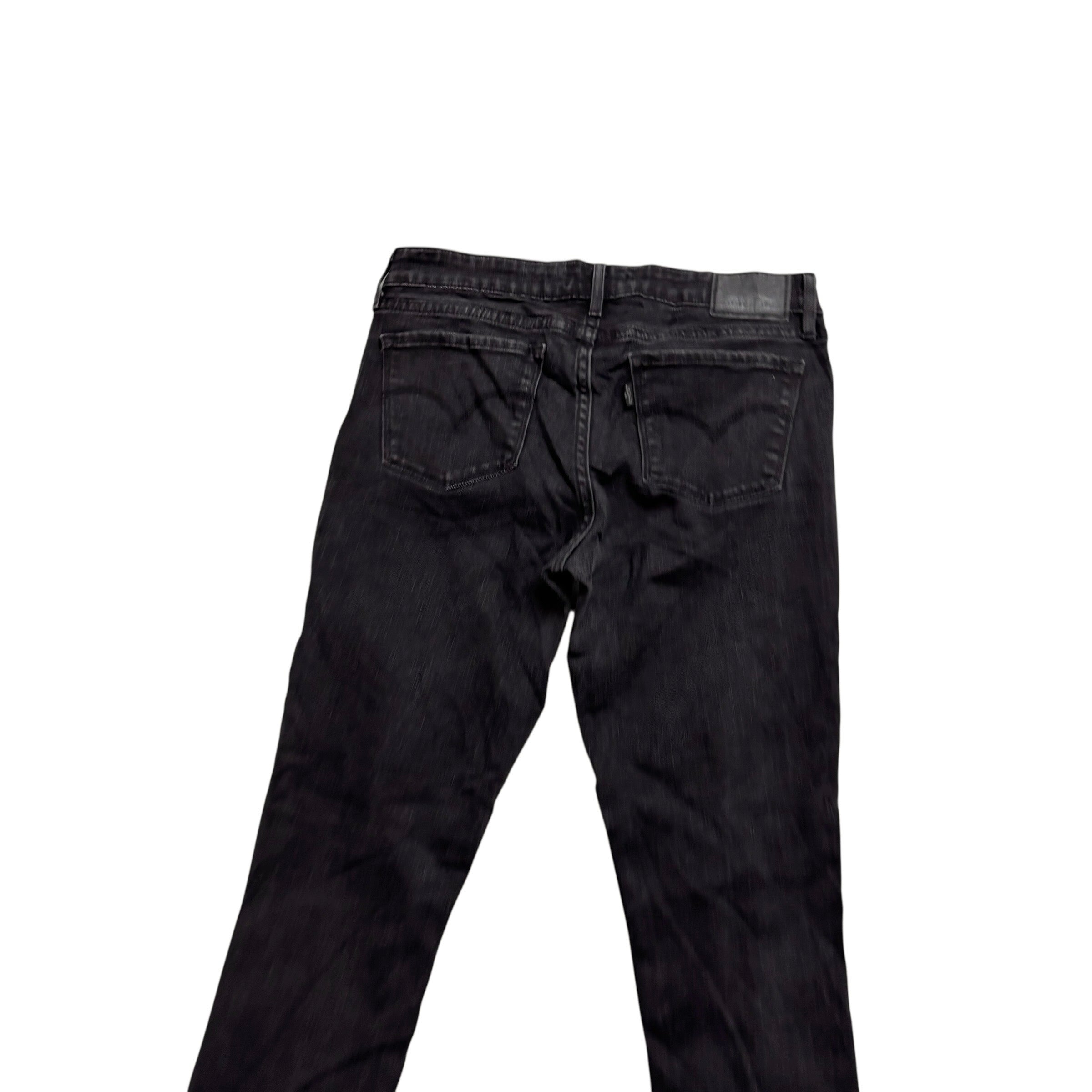 Levis 711 Jeans W28 L27 Womens Skinny Fit Black Stretch Denim (E)