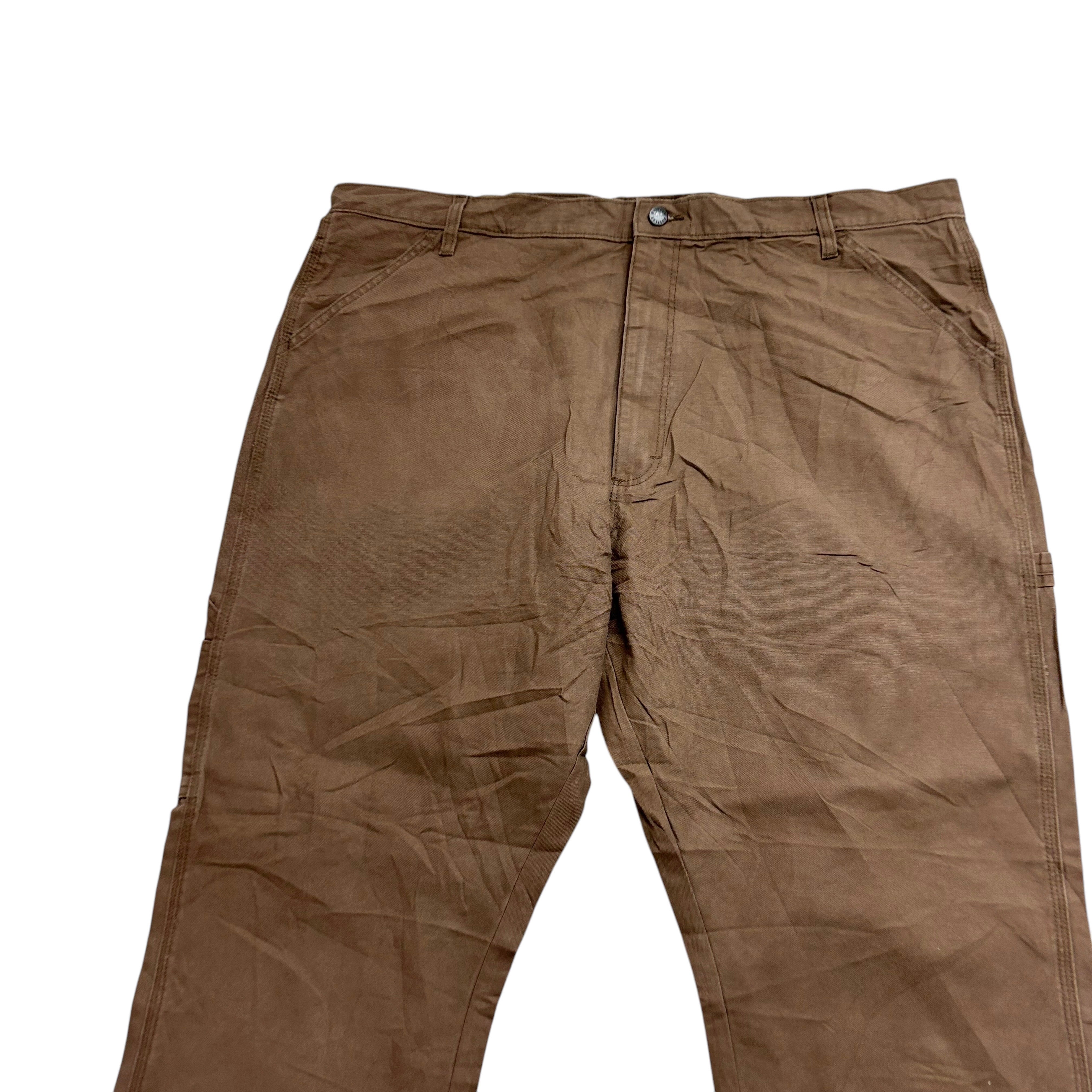 Rustler by Wrangler Carpenter Pants W42 L30 Mens Brown Relaxed Fit Trousers (E)
