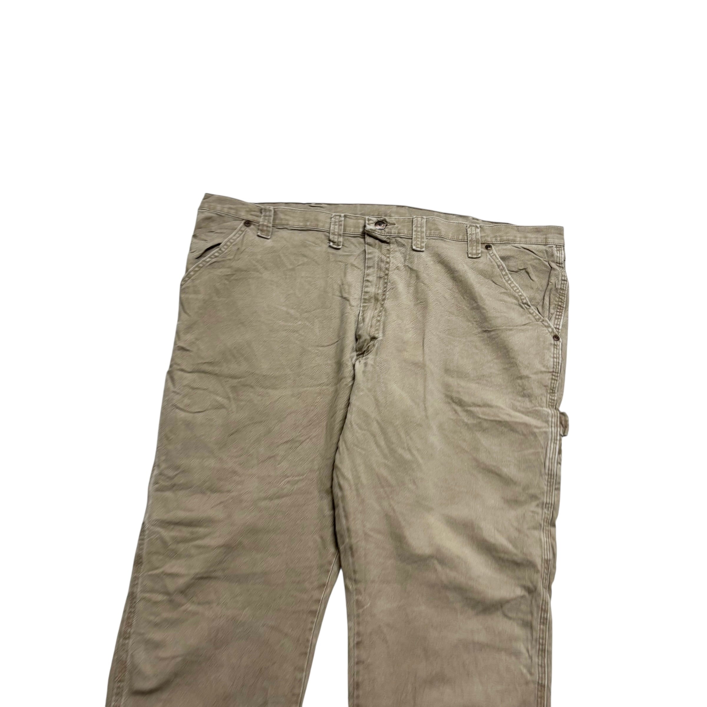 Wrangler Carpenter Jeans W44 L30 Mens Beige Relaxed Straight Fit Stretch (E)