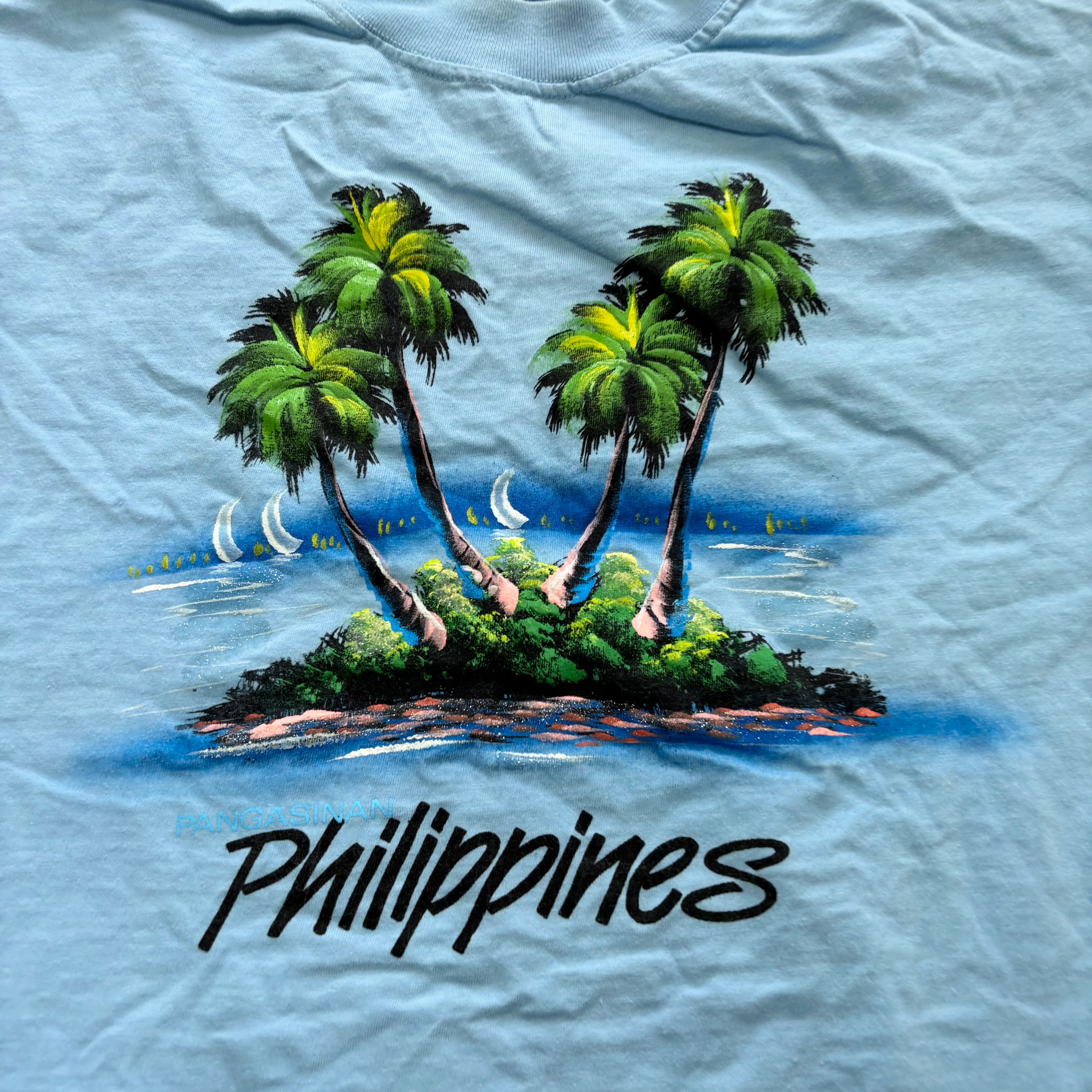 Vintage T Shirt Mens Small Blue Single Stitch Graphic Print 90s Tourist (E)