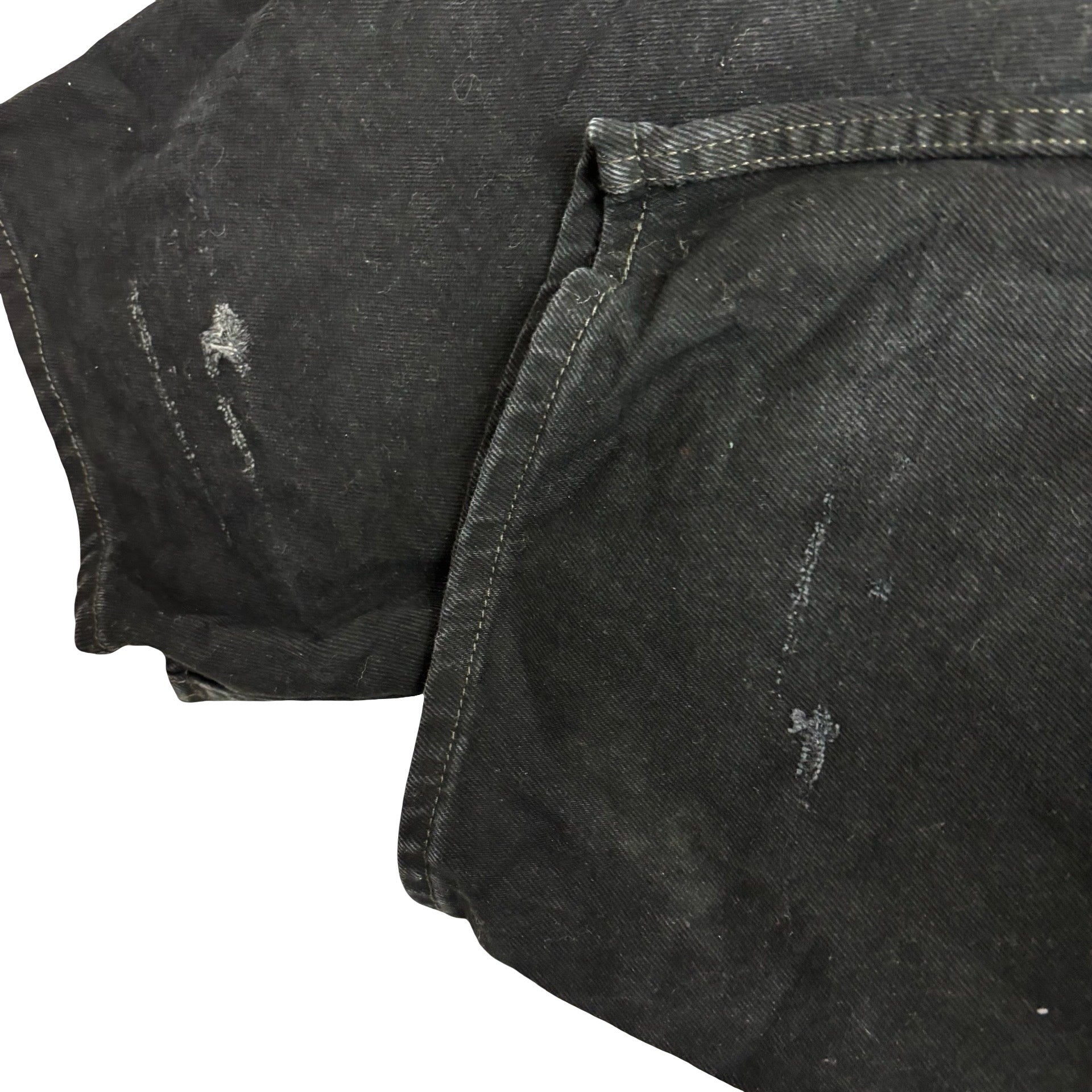 Levis 505 Jeans W56 L30 Mens Black Regular Straight Fit Denim