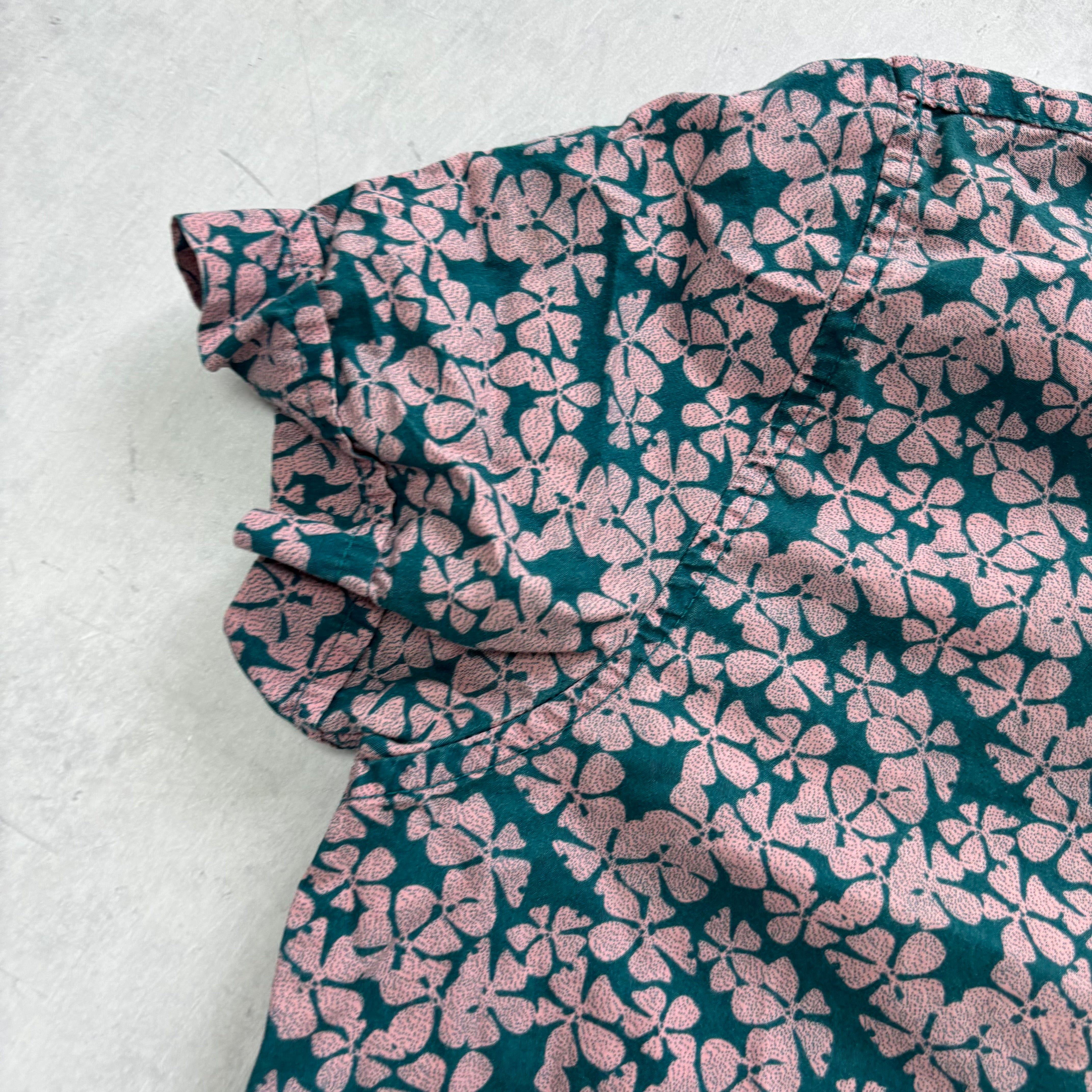 Hawaiian Shirt Mens Small Pink Floral Aloha Short Sleeve Cotton Slim Fit (E)