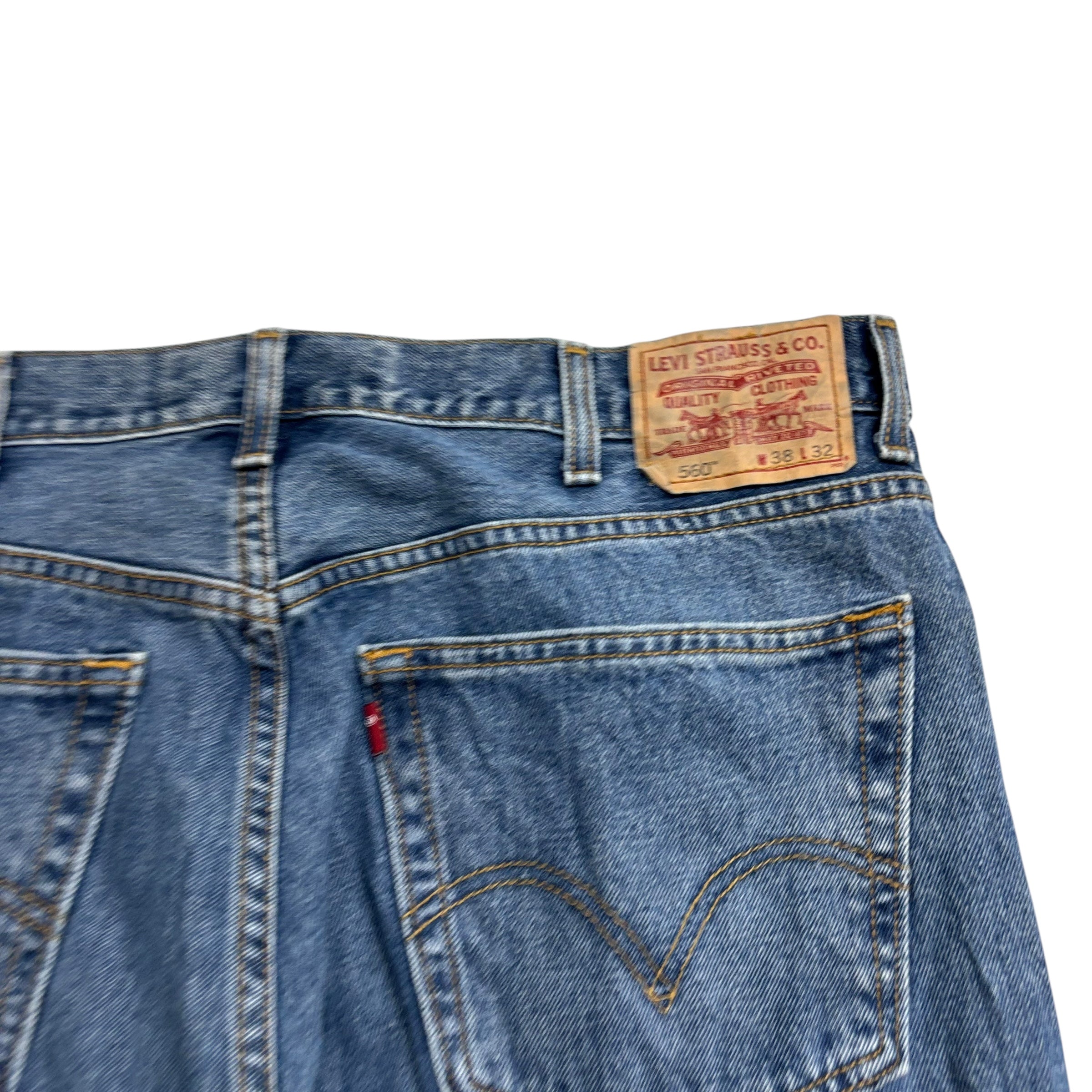 Levis 560 Jeans W38 L32 Mens Mid Blue Baggy Relaxed Comfort Vintage Denim (E)