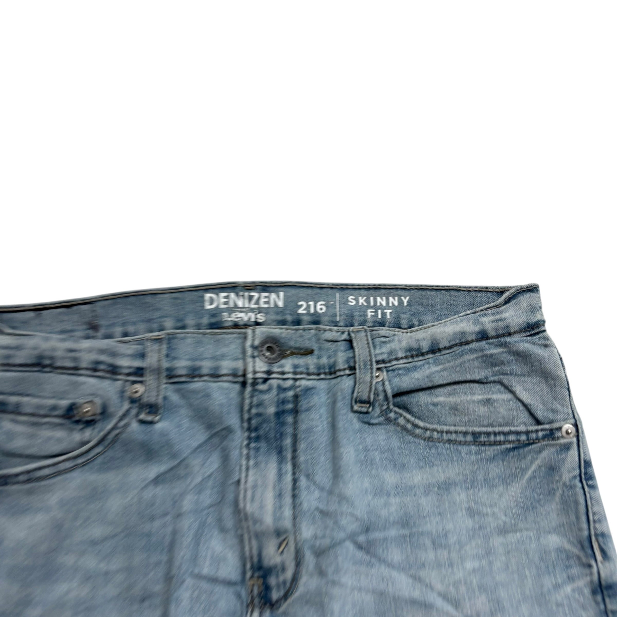 Levis Denizen Jeans W33 L30 Mens Light Blue Skinny Fit Stretch Denim (E)