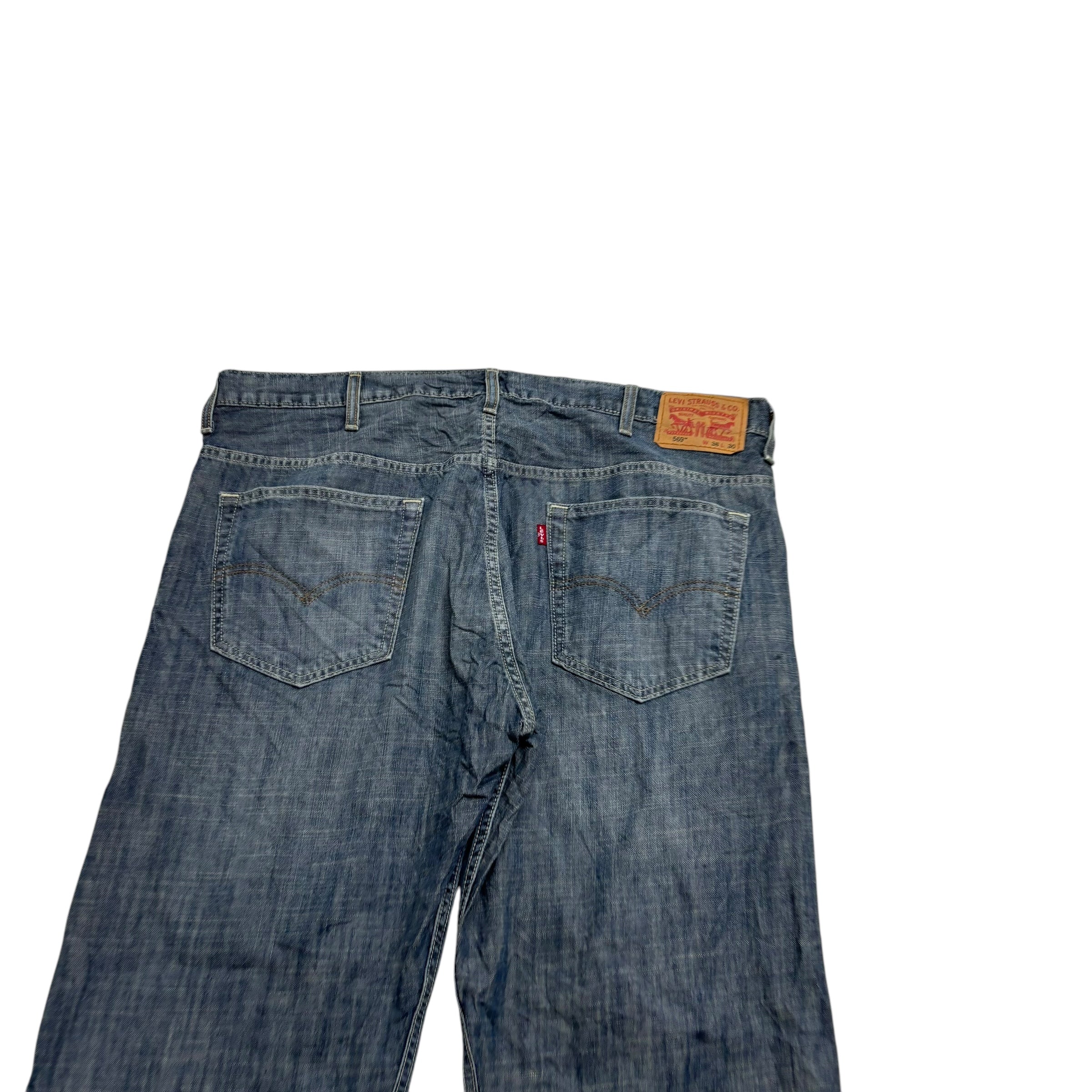Levis 569 Jeans W38 L30 Mens Blue Baggy Relaxed Straight Fit Denim (E)