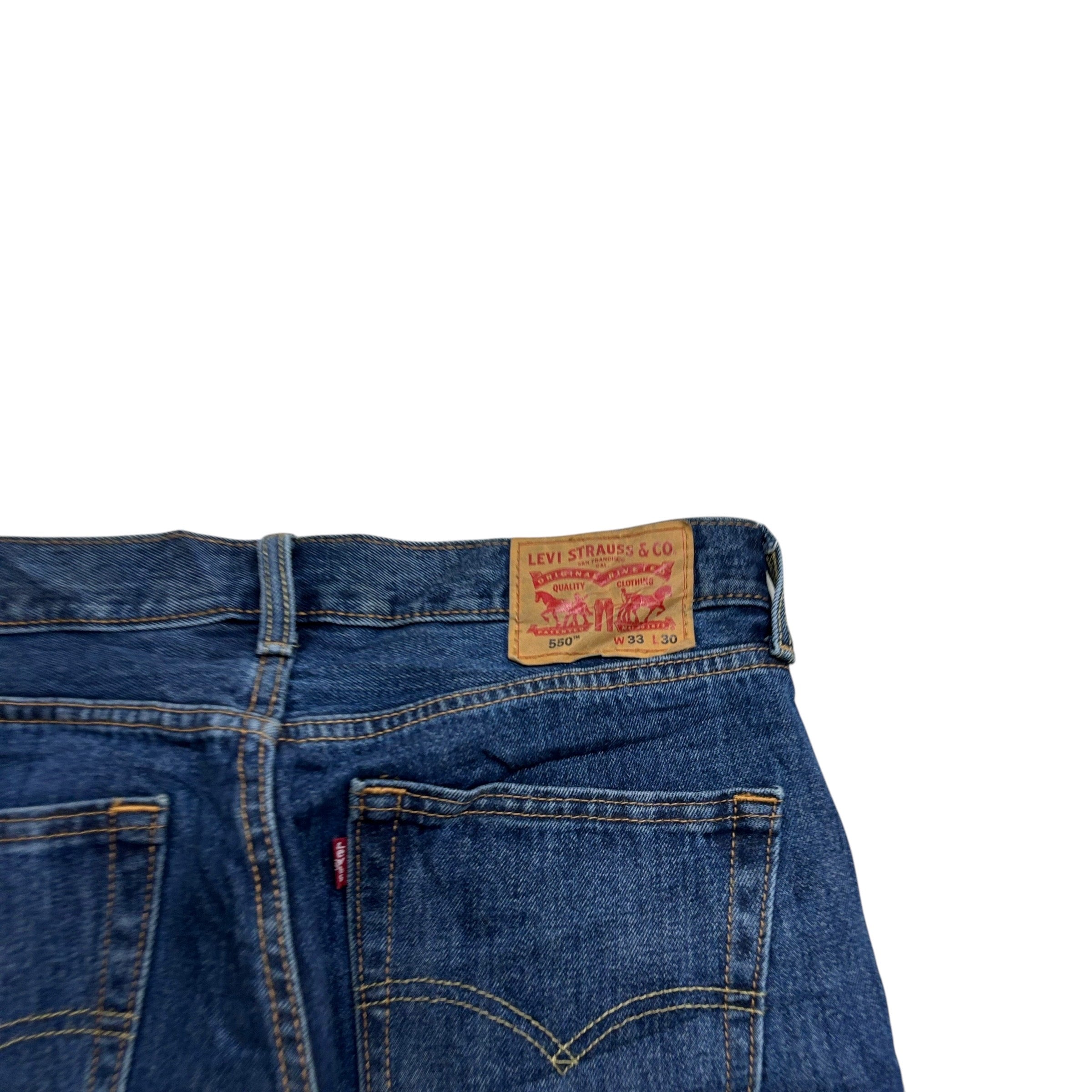 Levis 550 Jeans W34 L30 Mens Mid Blue Baggy Relaxed Straight Fit Denim (E)