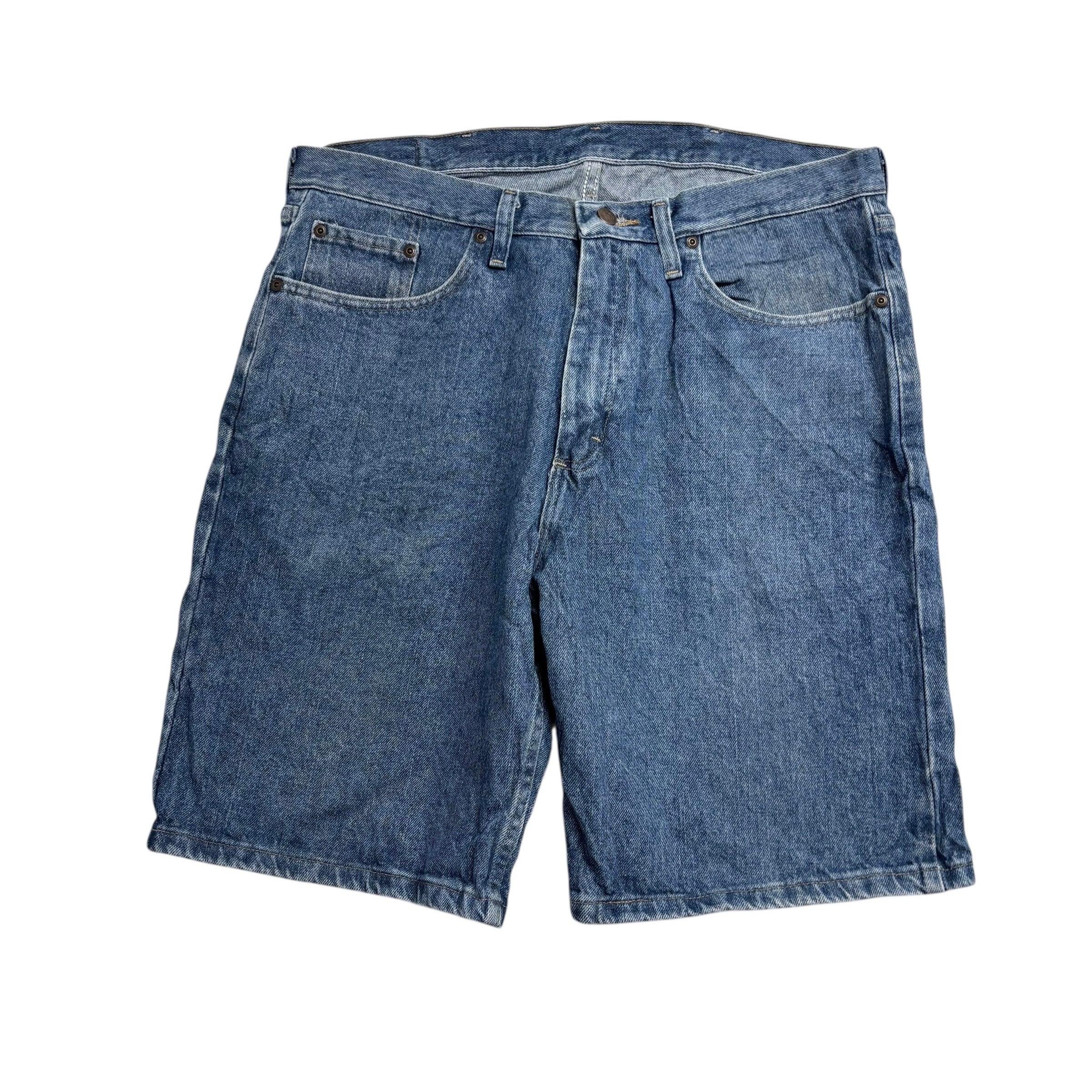 Wrangler Baggy Jorts W36 Mens Denim Shorts Mid Blue Relaxed Fit (E)