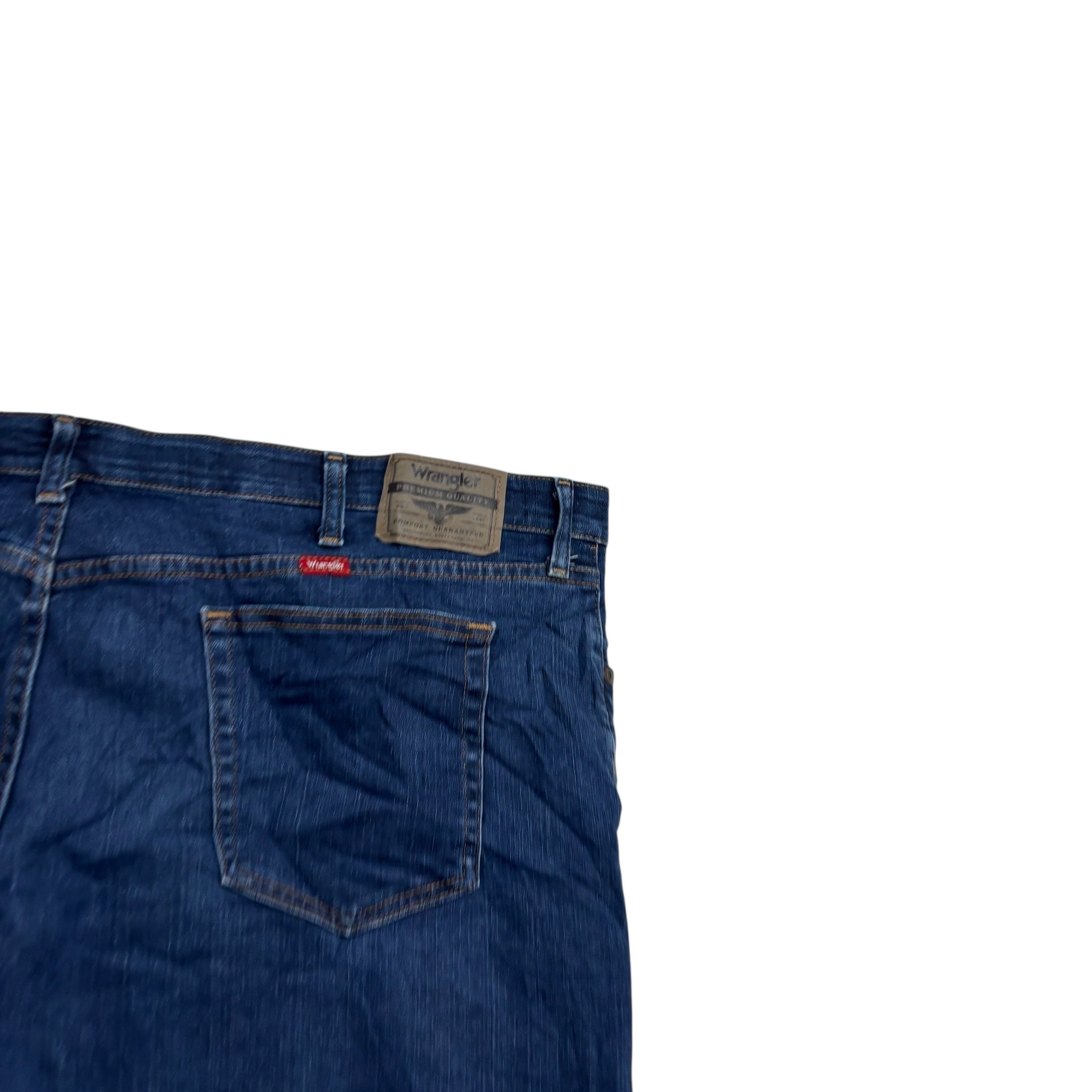 Wrangler Jeans W46 L30 Mens Dark Blue Regular Straight Fit Stretch Denim (E)