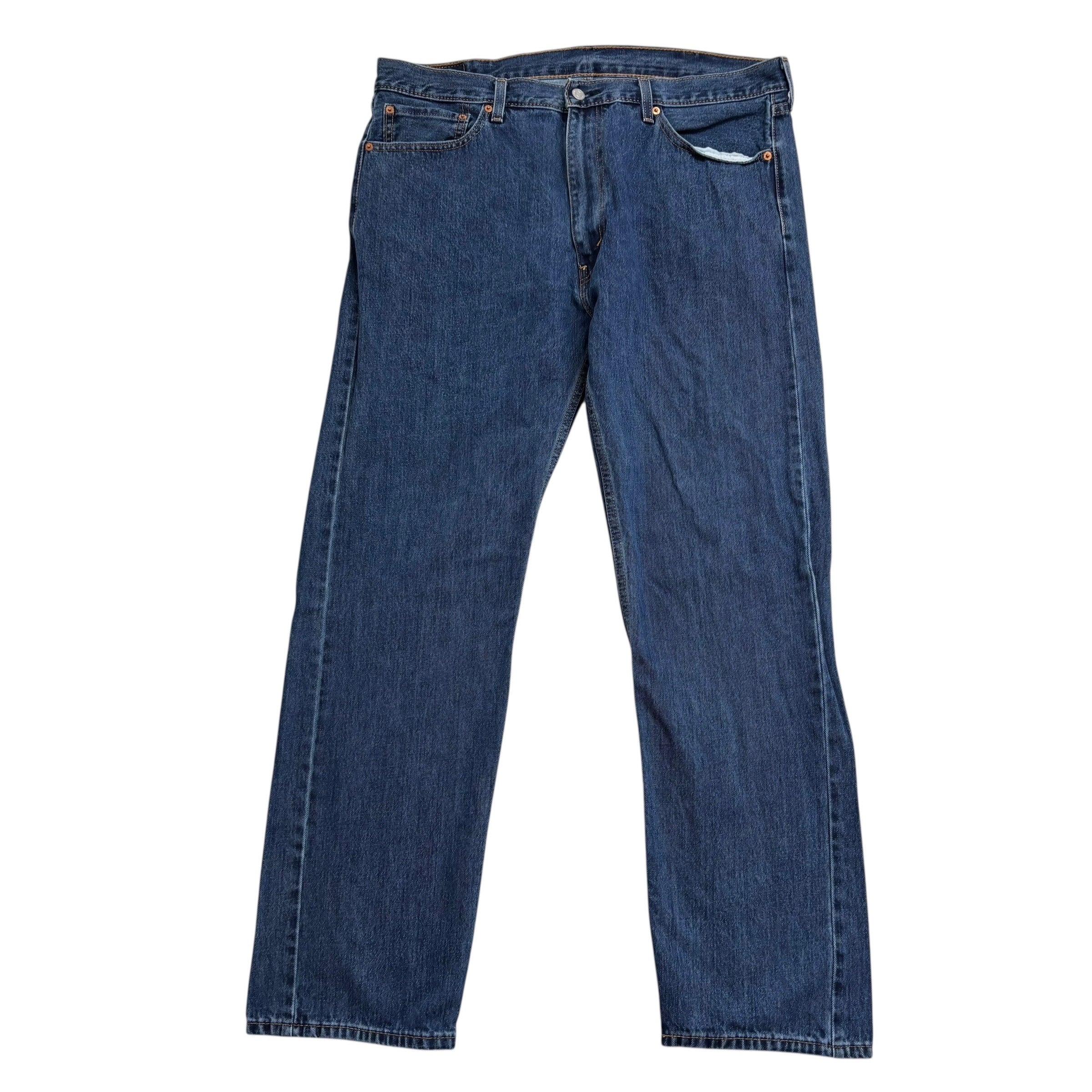 Levis 505 Jeans W40 L34 Mens Mid Blue Regular Straight Fit Denim (E)