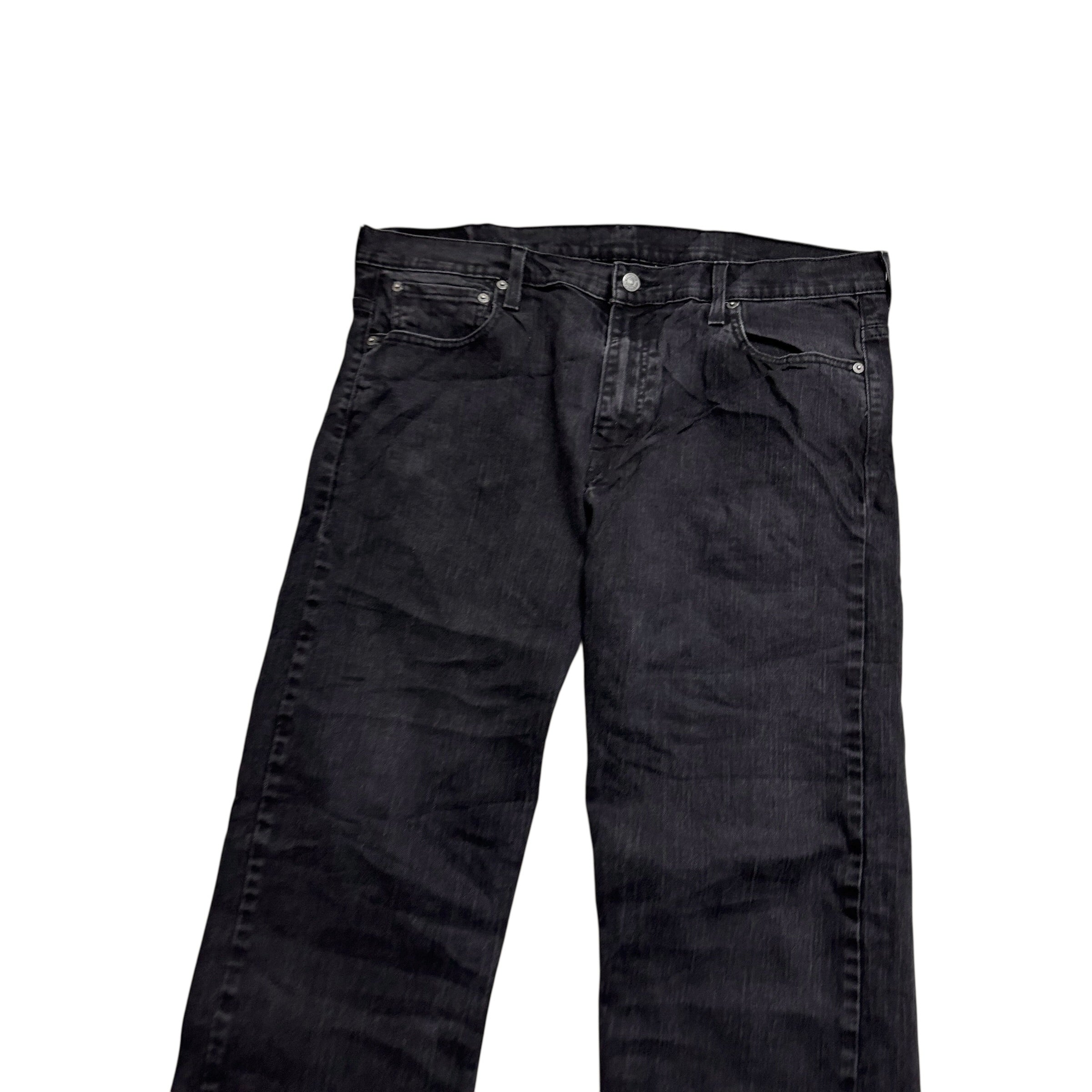 Levis 569 Jeans W36 L35 Mens Black Baggy Relaxed Straight Fit Stretch Denim (E)