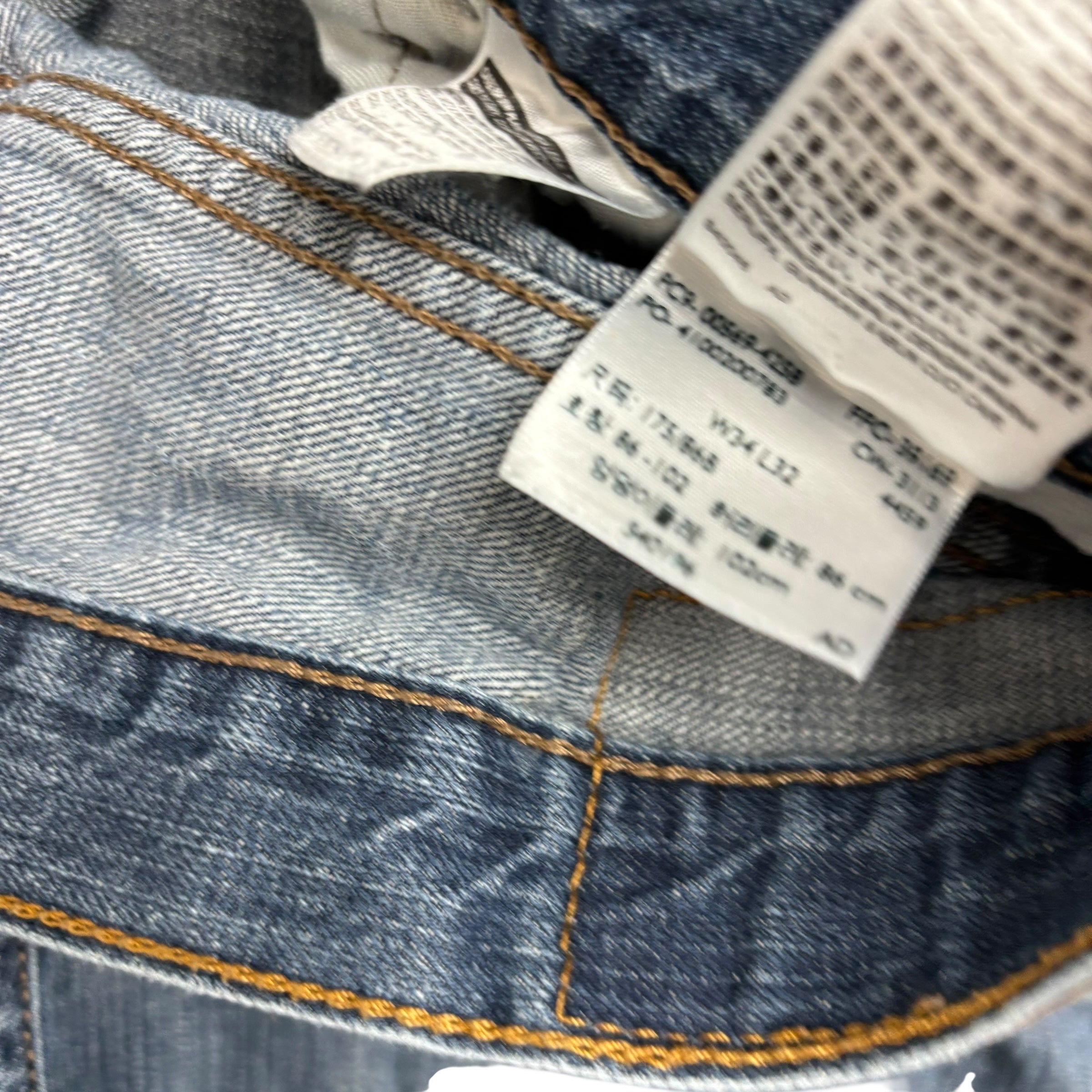 Levis 569 Jeans W34 L31 Mens Mid Blue Baggy Relaxed Straight Fit Denim (F)