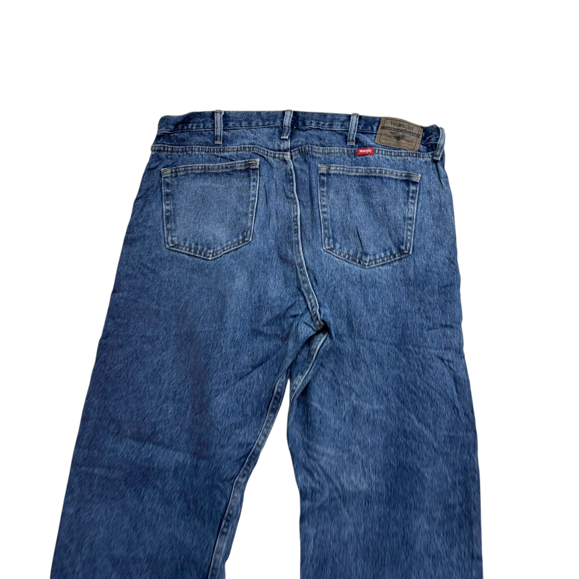 Wrangler Jeans W40 L32 Mens Mid Blue Relaxed Straight Fit Denim (E)