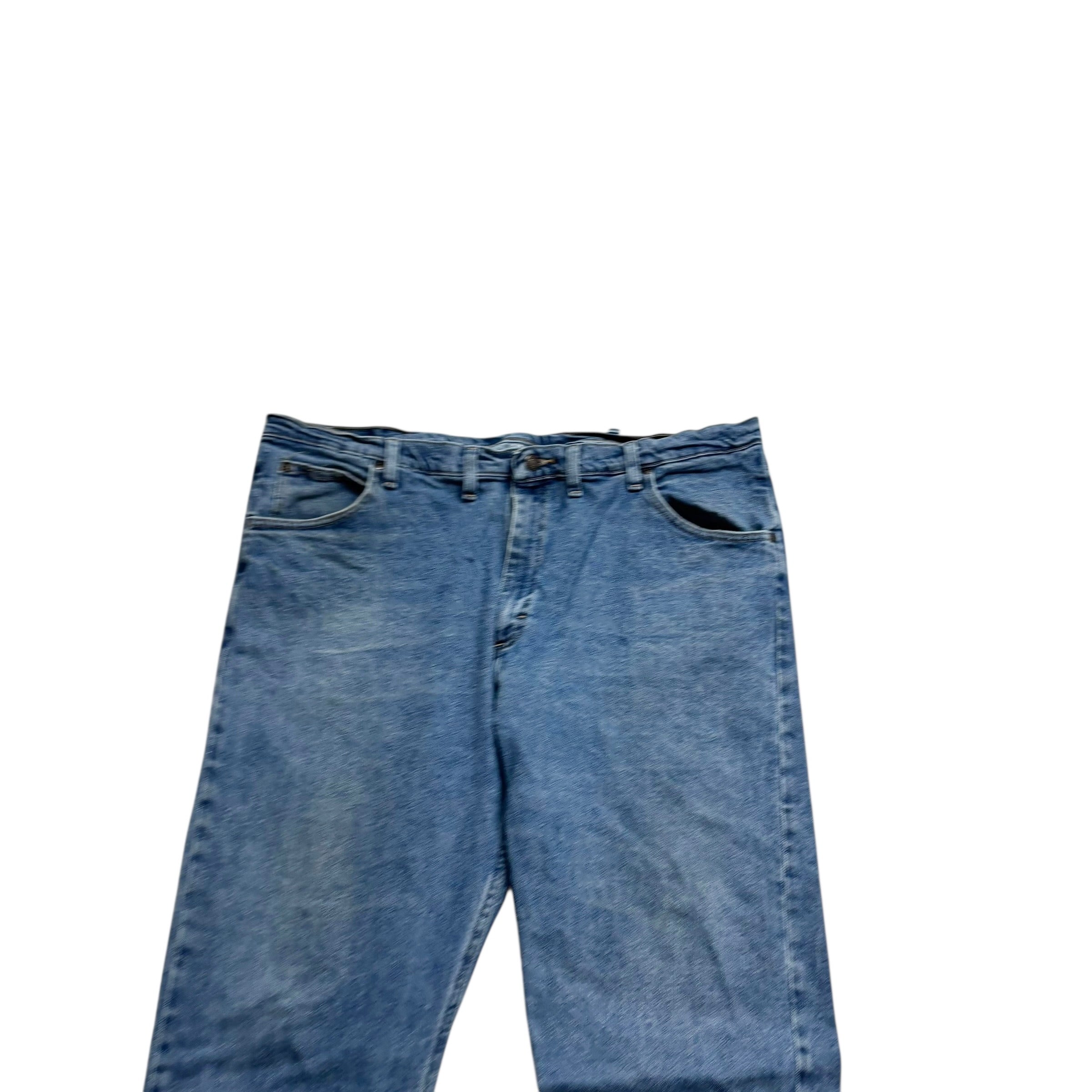 Wrangler Jeans W42 L30 Mens Mid Blue Regular Straight Fit Stretch Denim