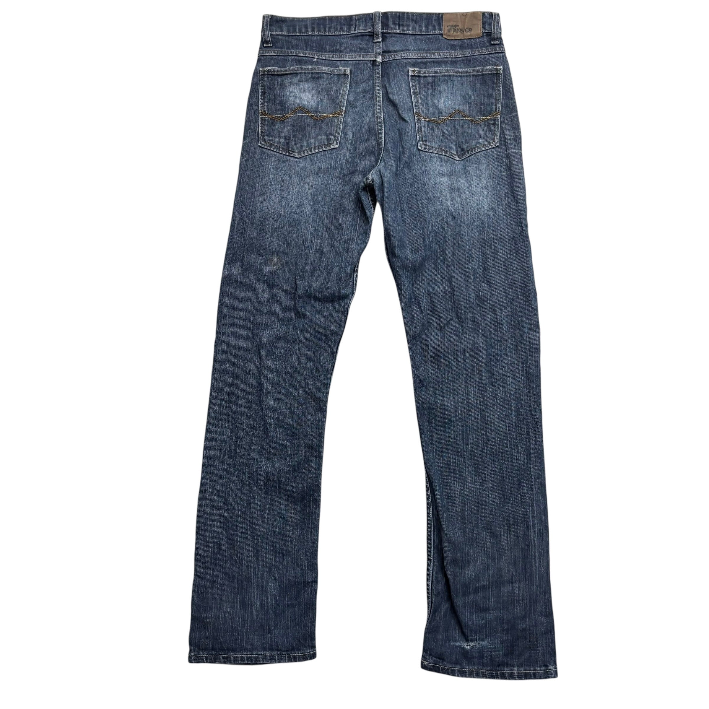 Wrangler Jeans W32 L32 Mens Dark Blue Regular Straight Fit Stretch Denim (F)