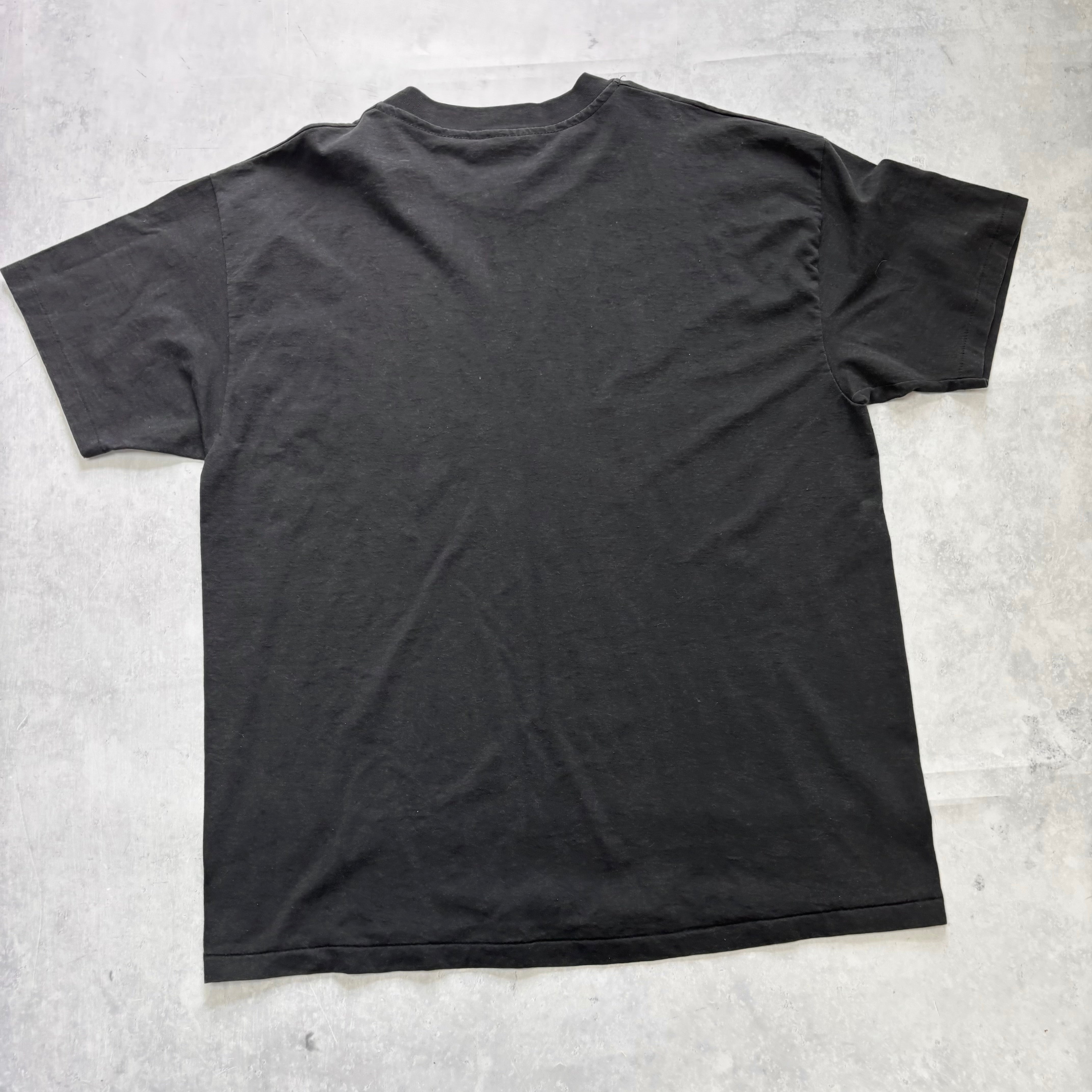 Vintage T Shirt Mens XL Black Single Stitch Graphic Print 90s Funny (E)