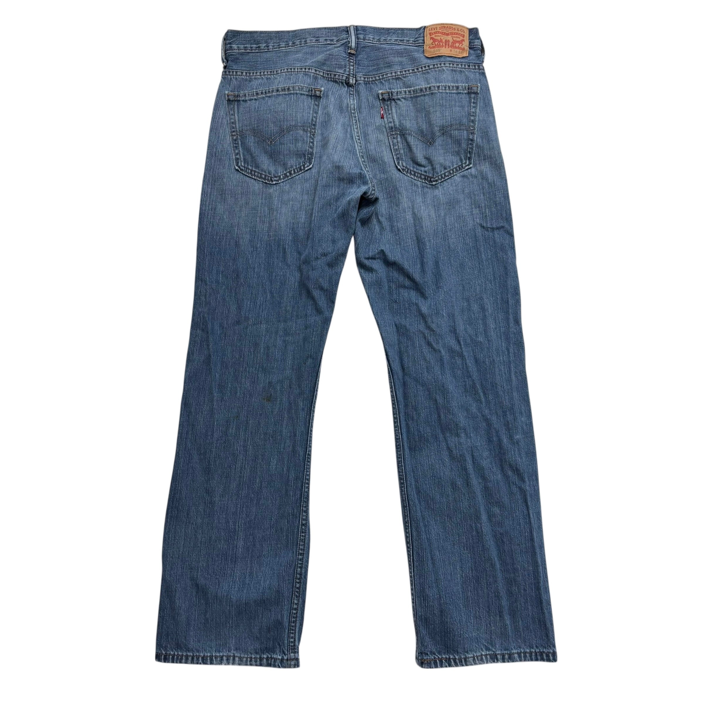Levis 569 Jeans W34 L31 Mens Mid Blue Baggy Relaxed Straight Fit Denim (F)