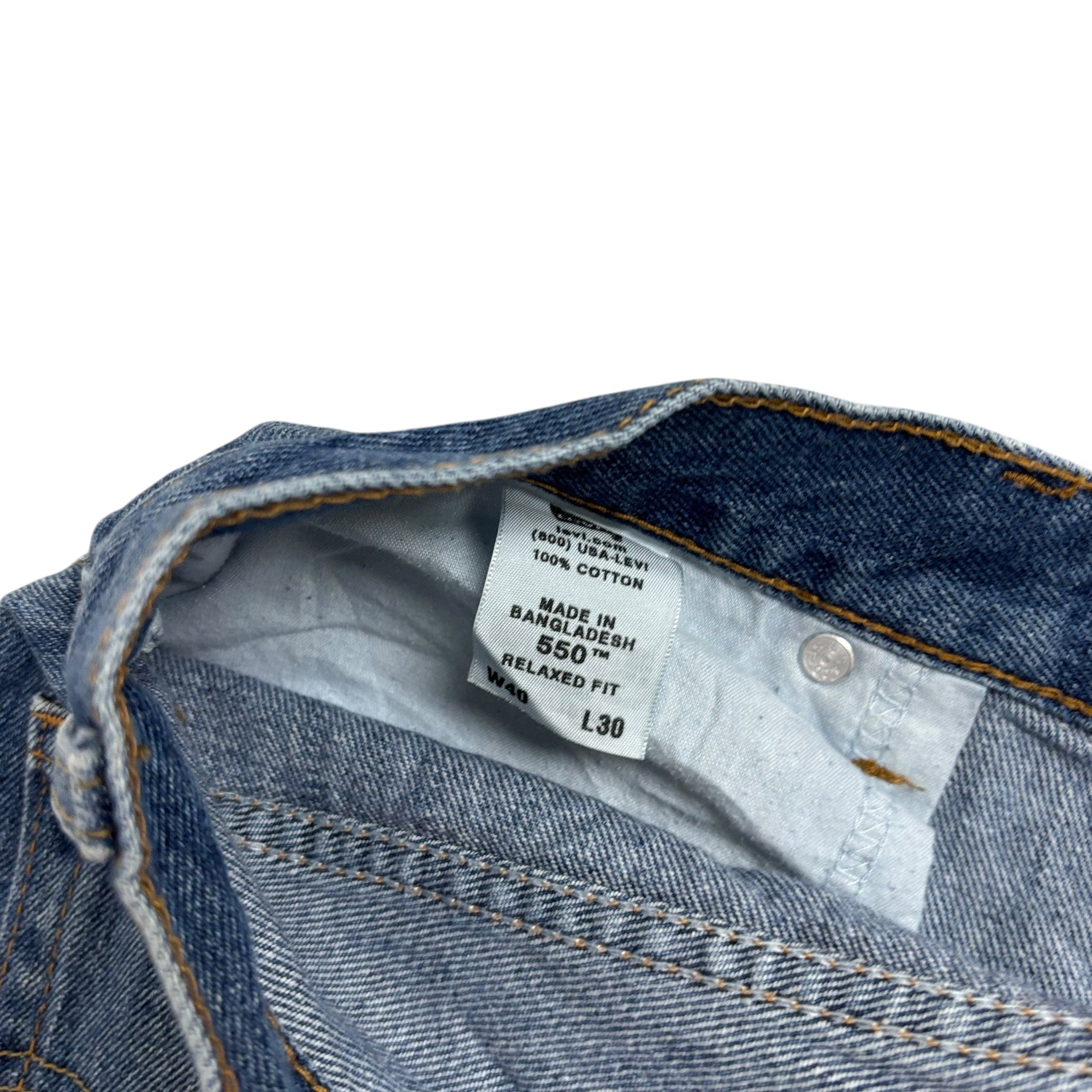 Levis 550 Jeans W40 L30 Mens Mid Blue Baggy Relaxed Straight Vintage Denim (E)