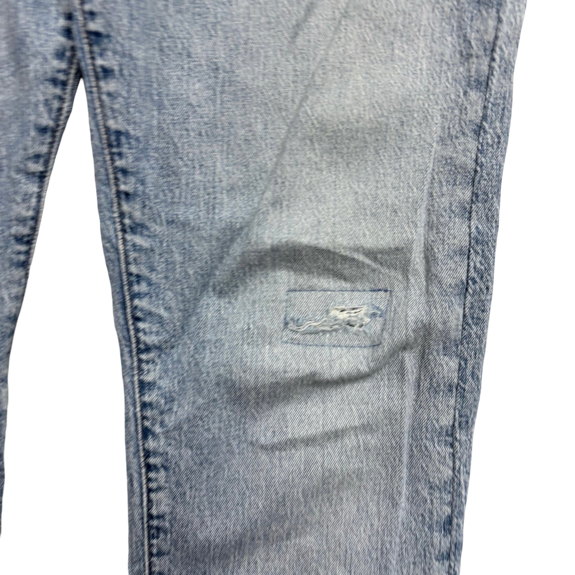 Levis 502 Jeans W31 L32 Mens Light Blue Regular Tapered Fit Stretch Distressed