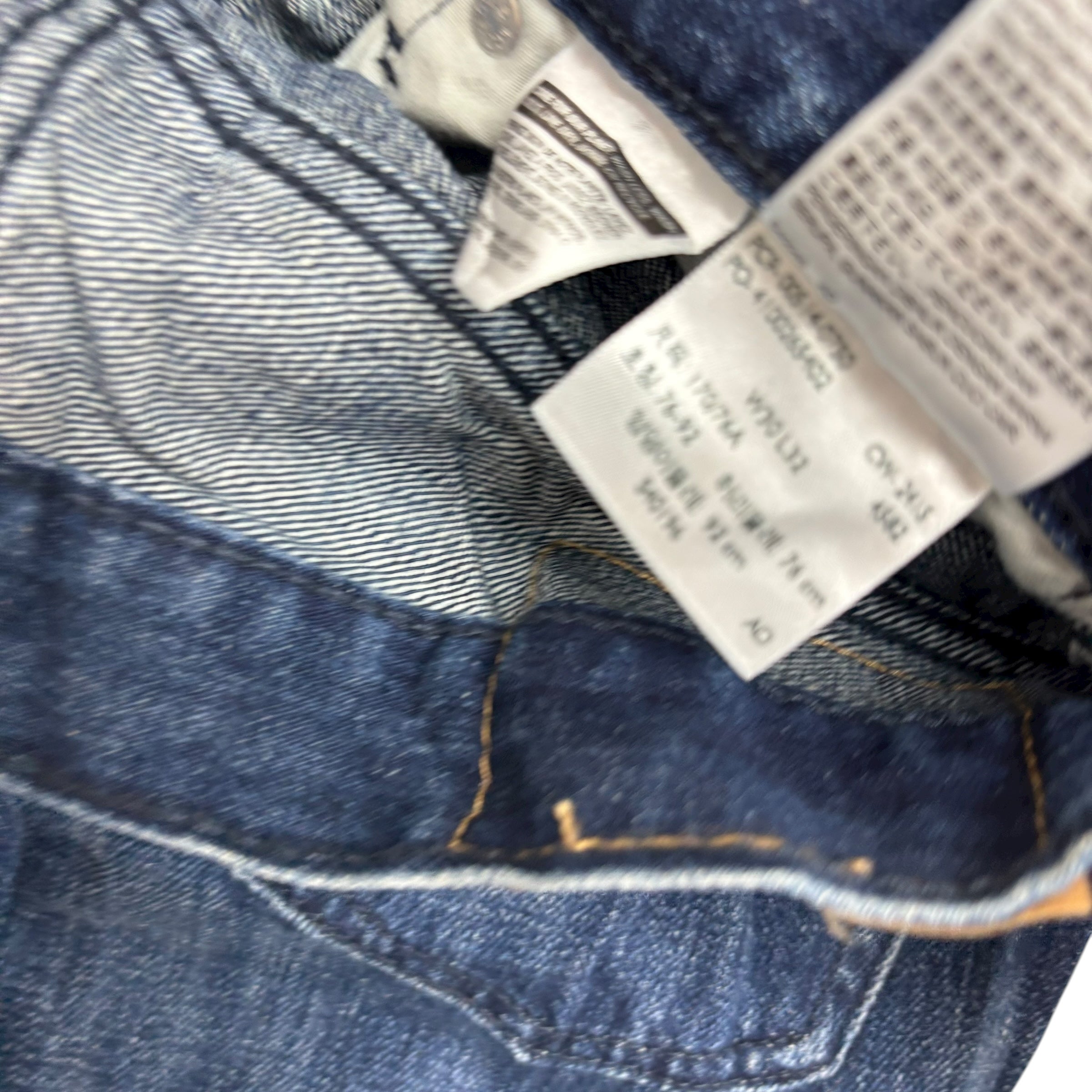 Levis 514 Jeans W30 L32 Mens Navy Blue Regular Straight Fit Distressed Denim