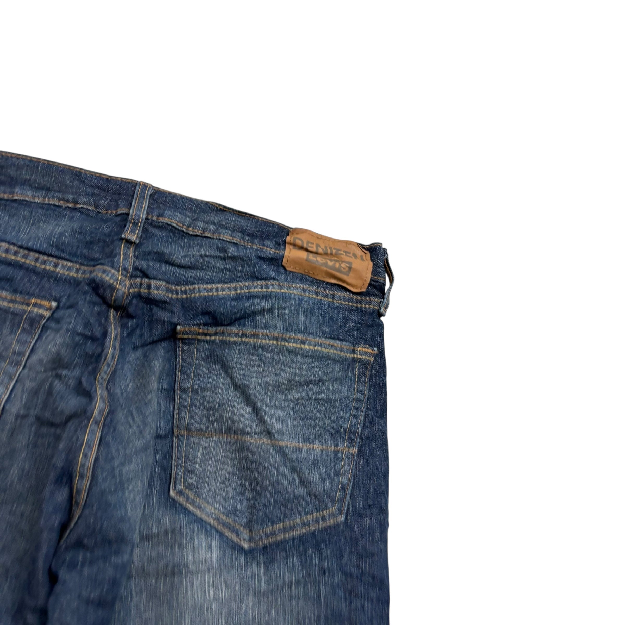 Levis Denizen Jeans W34 L30 Mens Dark Blue Relaxed Straight Stretch Denim (E)