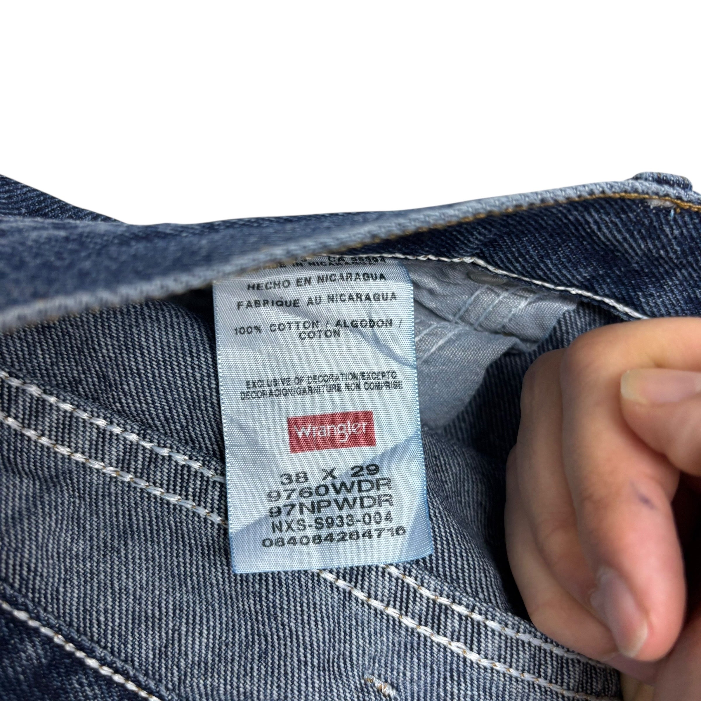 Wrangler Jeans W38 L29 Mens Dark Blue Relaxed Straight Fit Denim (E)