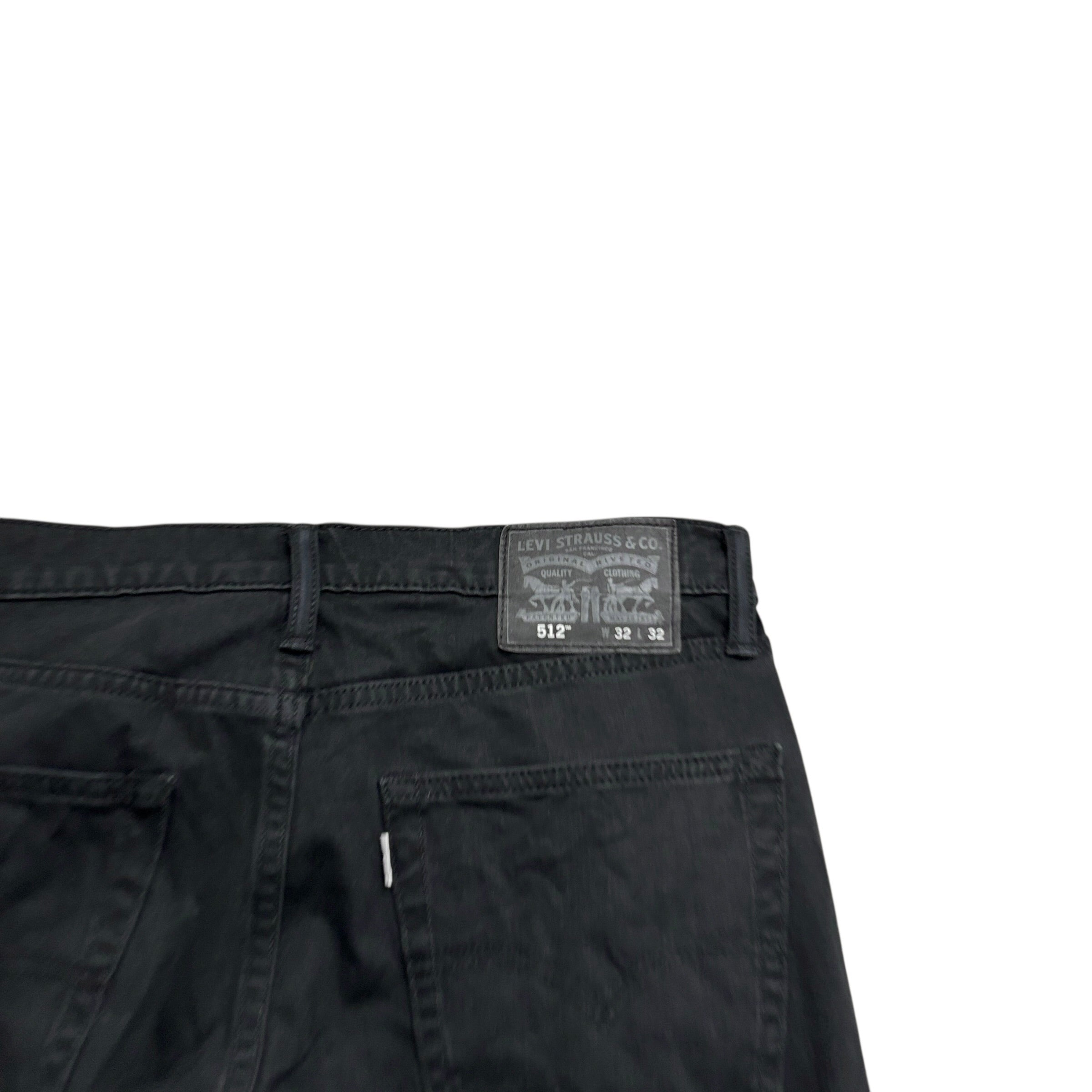 Levis 512 Trousers W32 L30 Mens Black Slim Tapered Fit Stretch Pants (E)