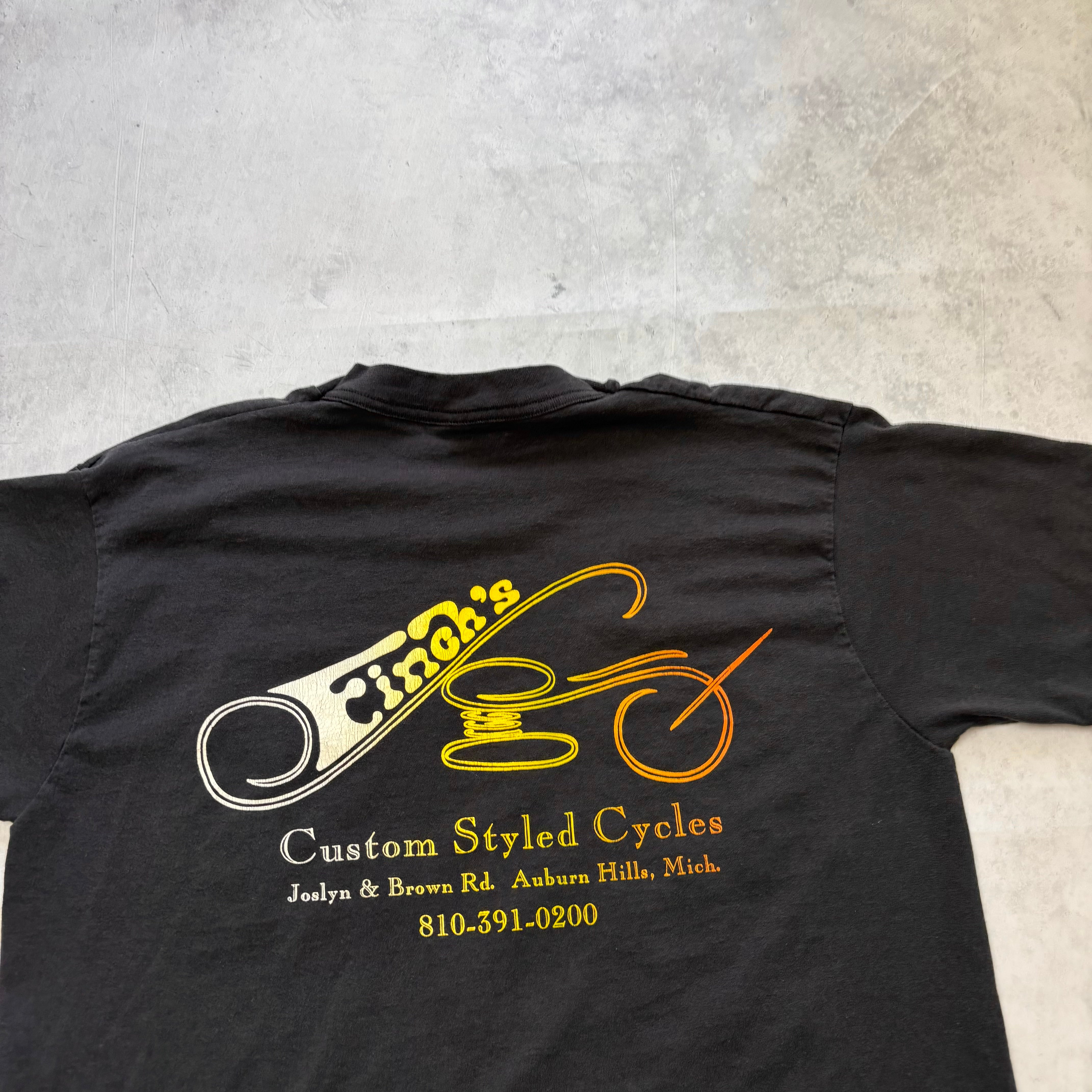 Vintage T Shirt Mens Large Black Single Stitch Graphic Print 90s USA (E)