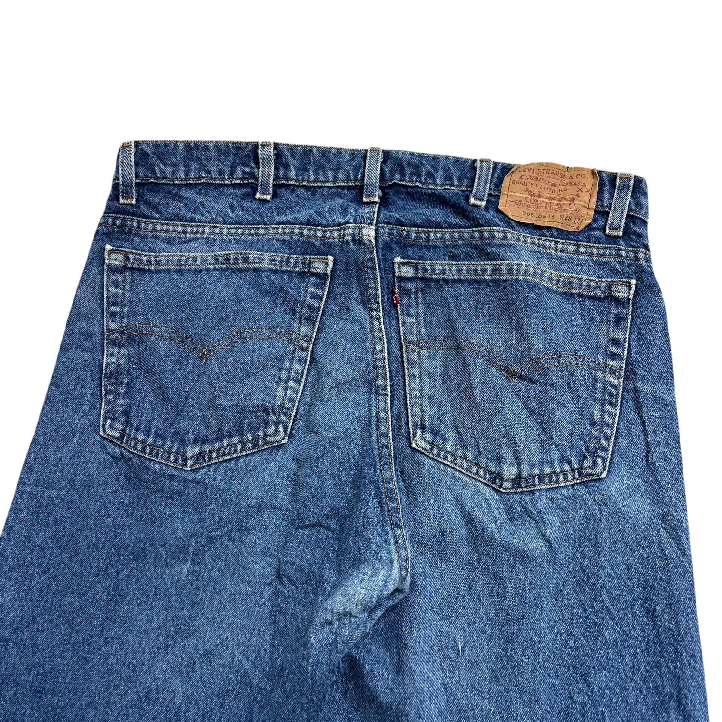 Levis 505 Jeans W36 L34 Mens Mid Blue Regular Straight Made In USA Vintage 80s