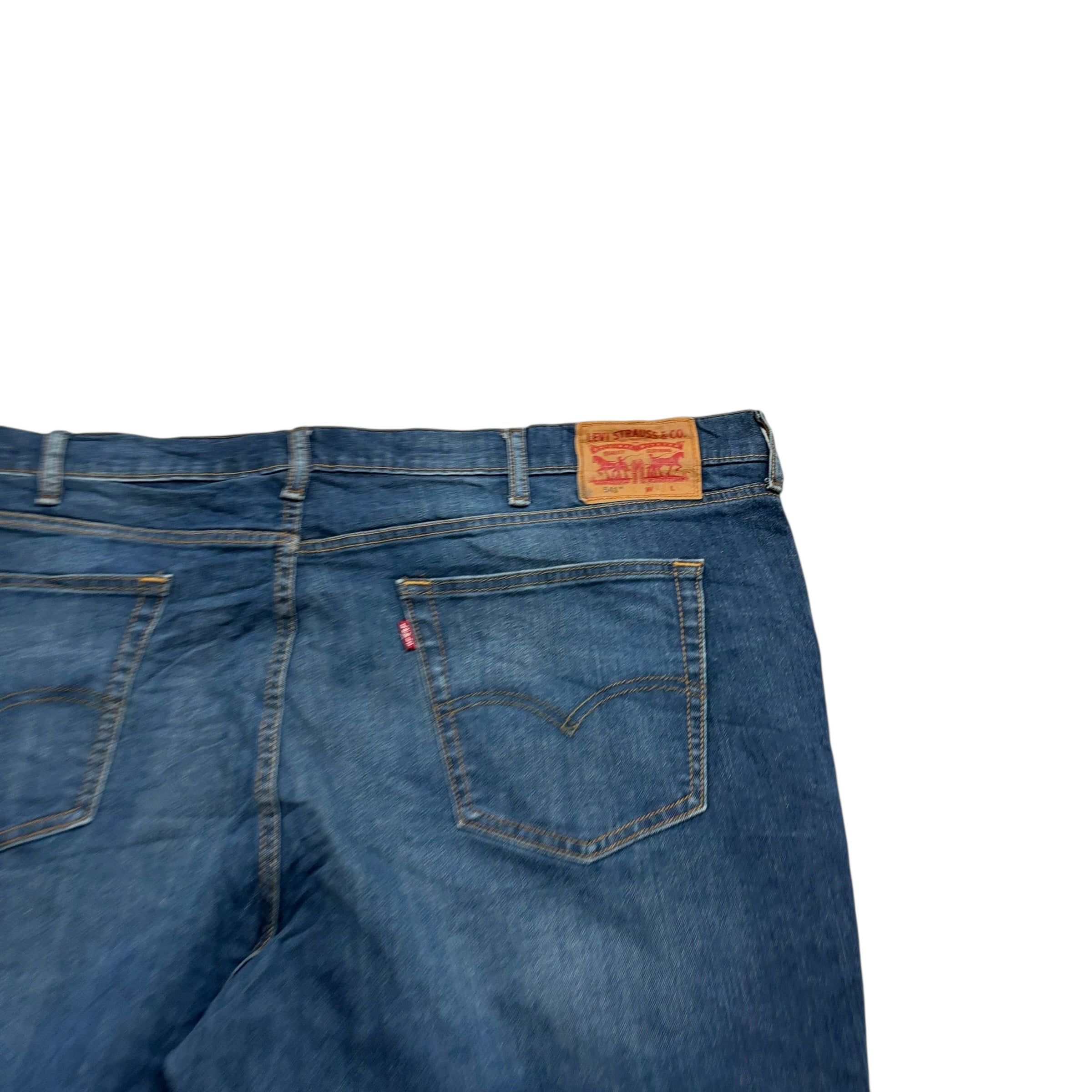 Levis 541 Jeans W48 L28 Mens Dark Blue Athletic Tapered Fit Stretch Denim (E)