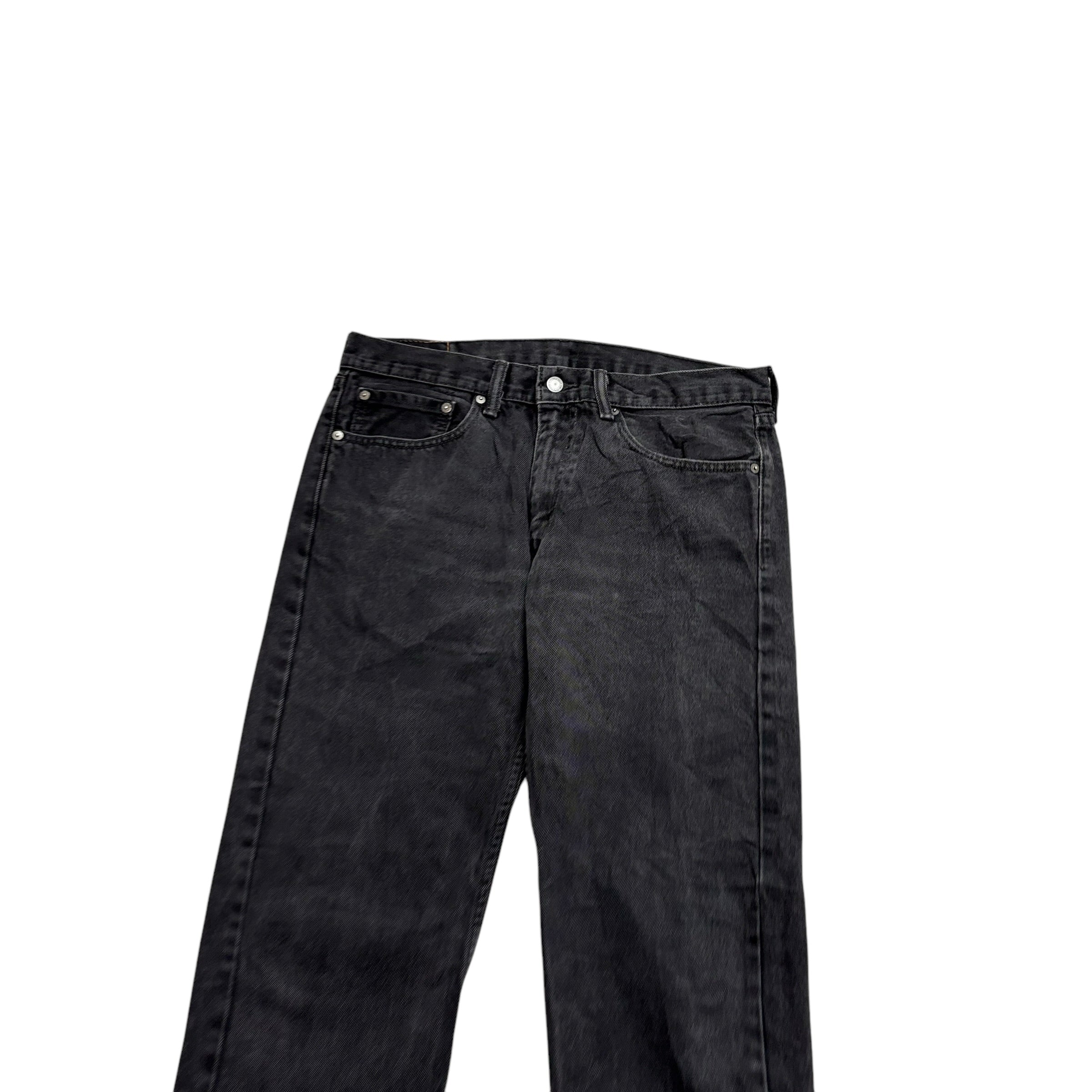 Levis 505 Jeans W34 L31 Mens Black Regular Straight Fit Denim (E)