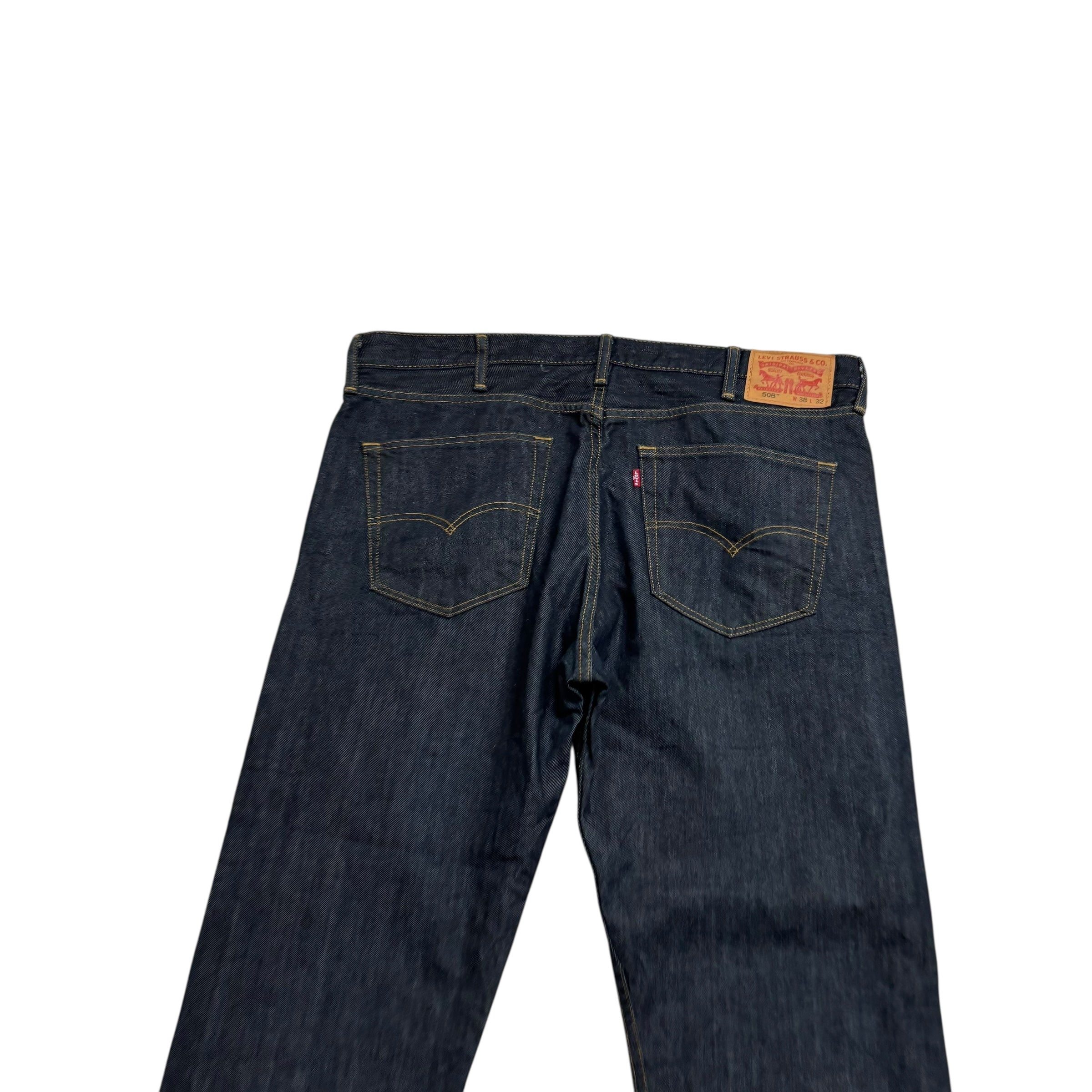 Levis 508 Jeans W38 L32 Mens Dark Blue Regular Tapered Fit Denim (E)