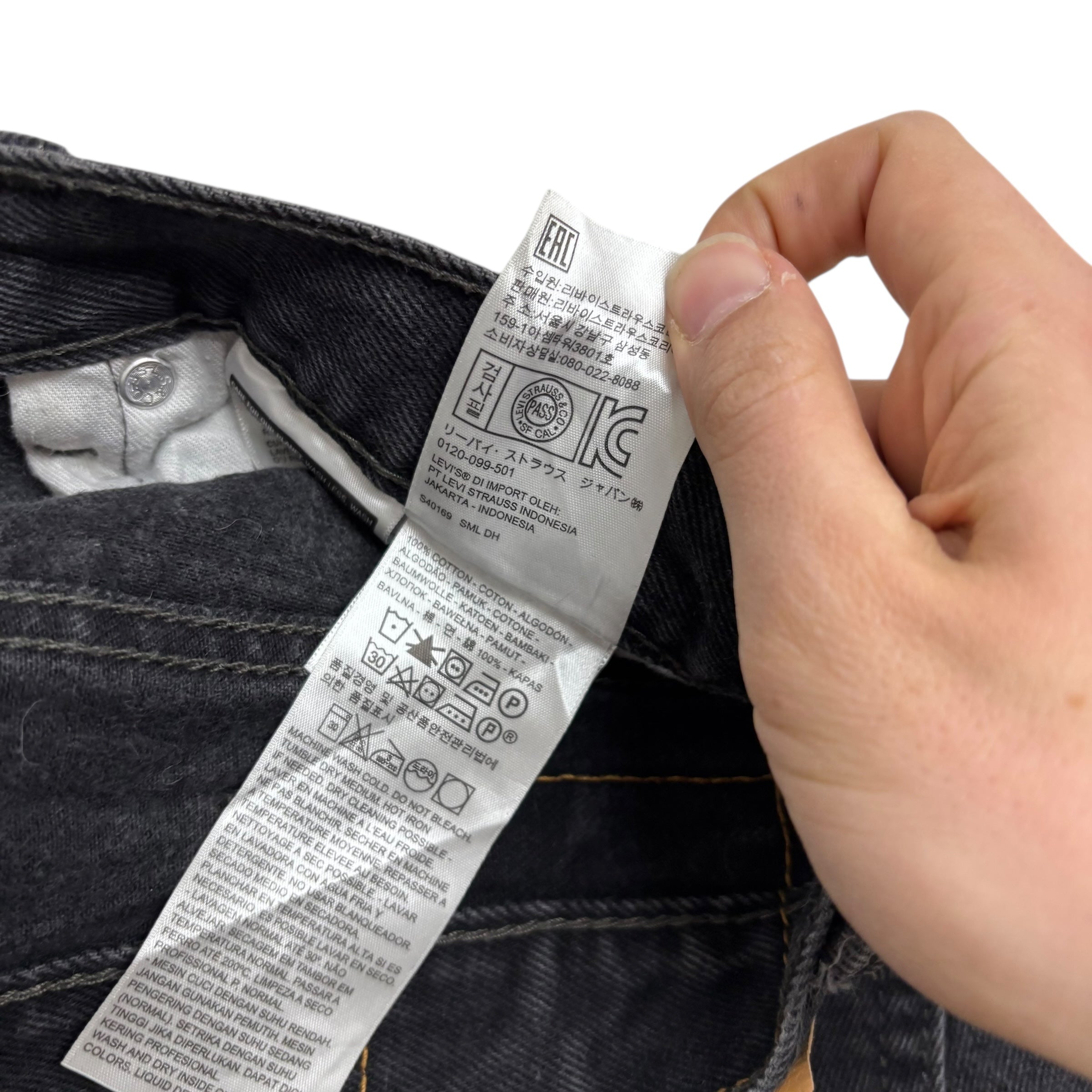 Levis 560 Jeans W40 L32 Mens Black Baggy Relaxed Comfort Fit Denim (E)