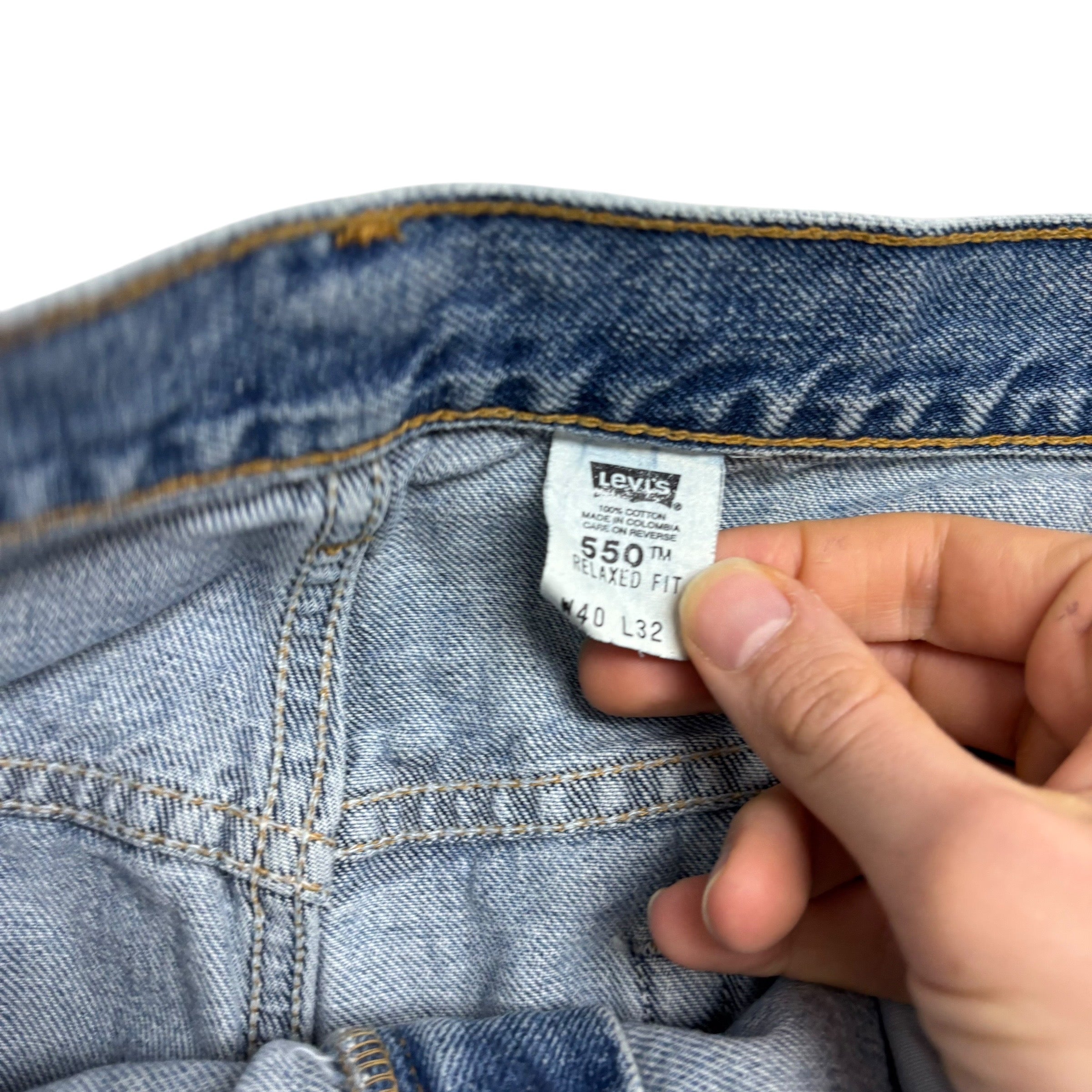 Levis 550 Jeans W40 L32 Mens Light Blue Relaxed Straight Fit Vintage Denim