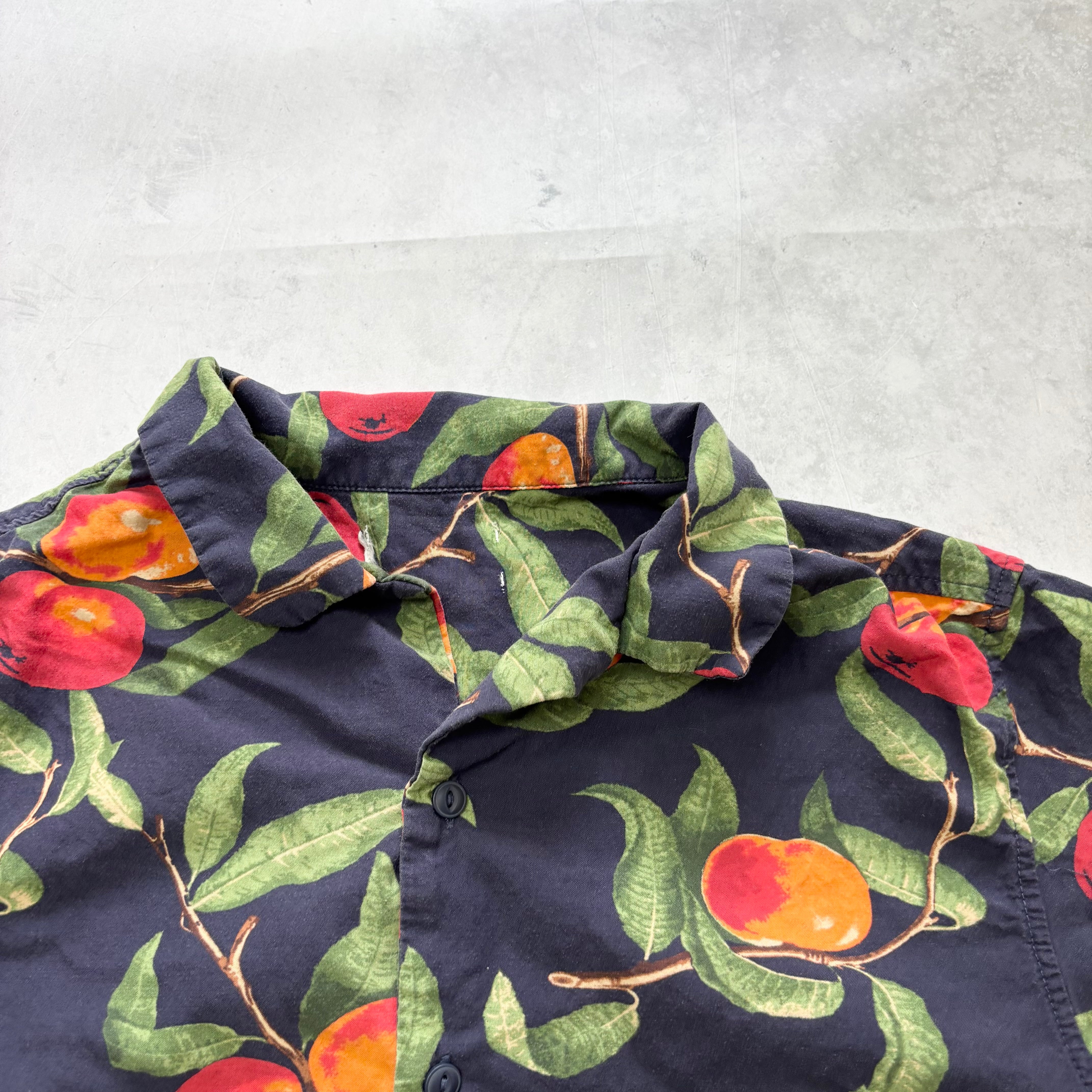 Hawaiian Shirt Mens XS Navy Floral Aloha Short Sleeve Viscose Funky (E)
