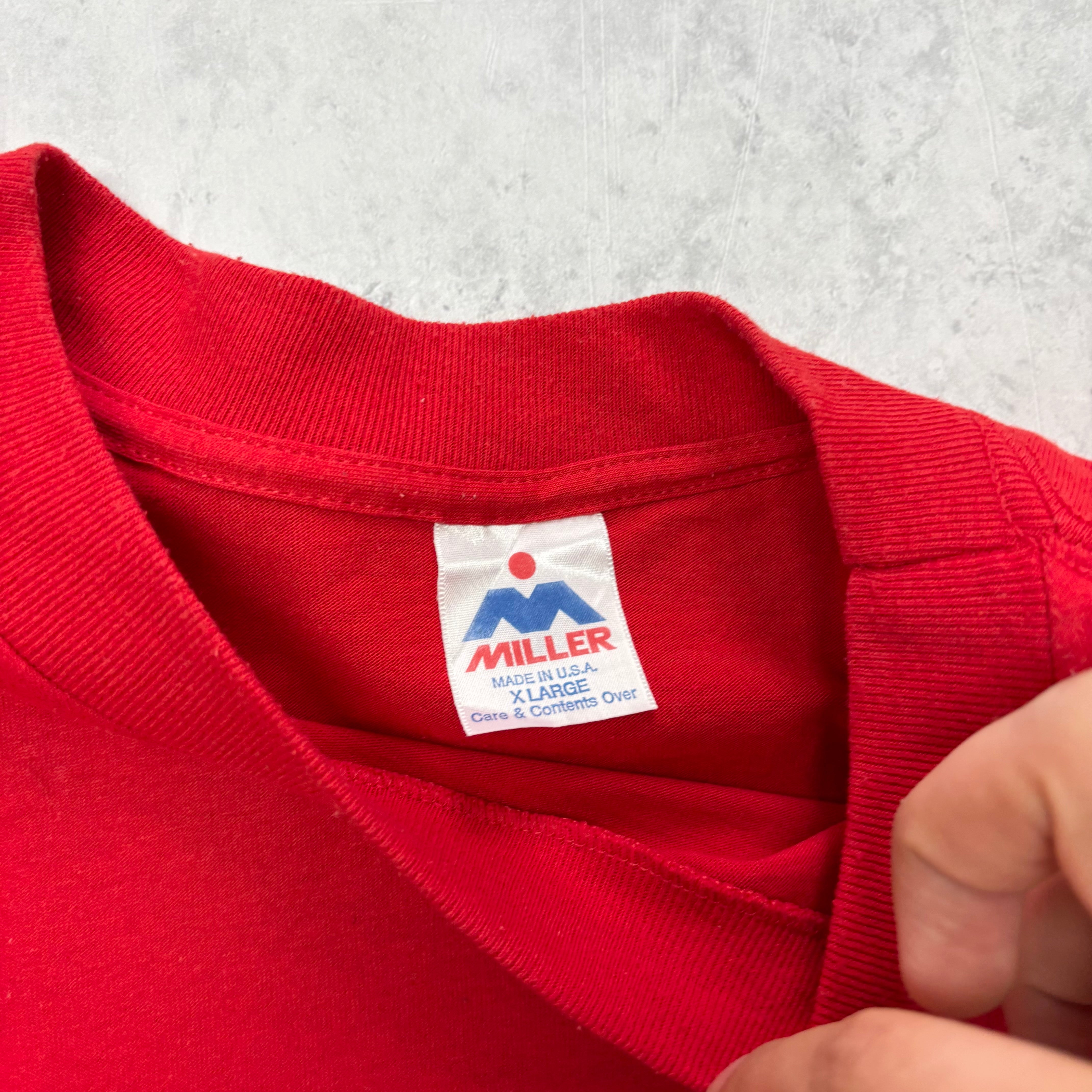 Vintage T Shirt Mens Large Red Single Stitch Graphic Print 90s Tourist (E)