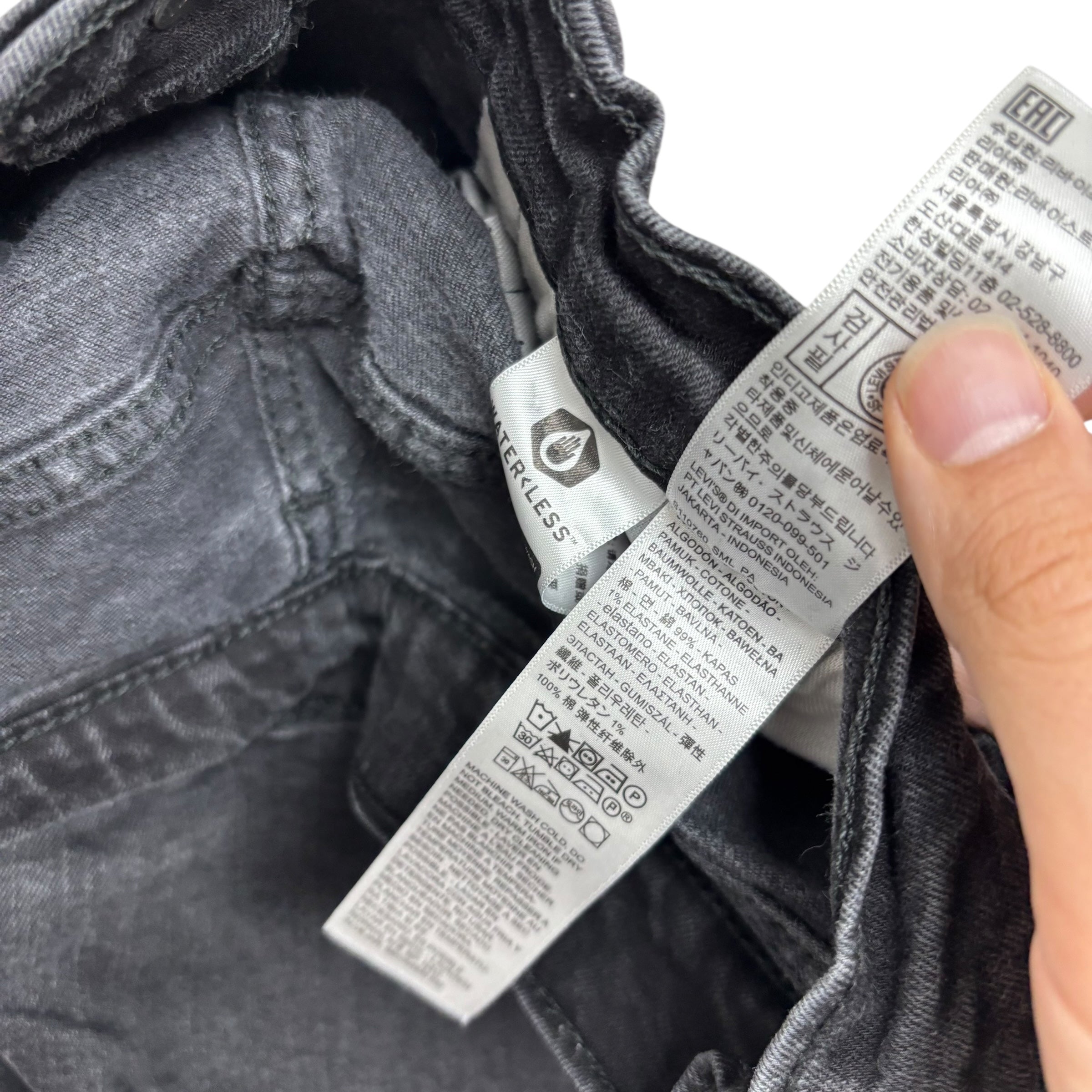 Levis 541 Jeans W32 L30 Mens Black Athletic Tapered Fit Stretch Denim (E)