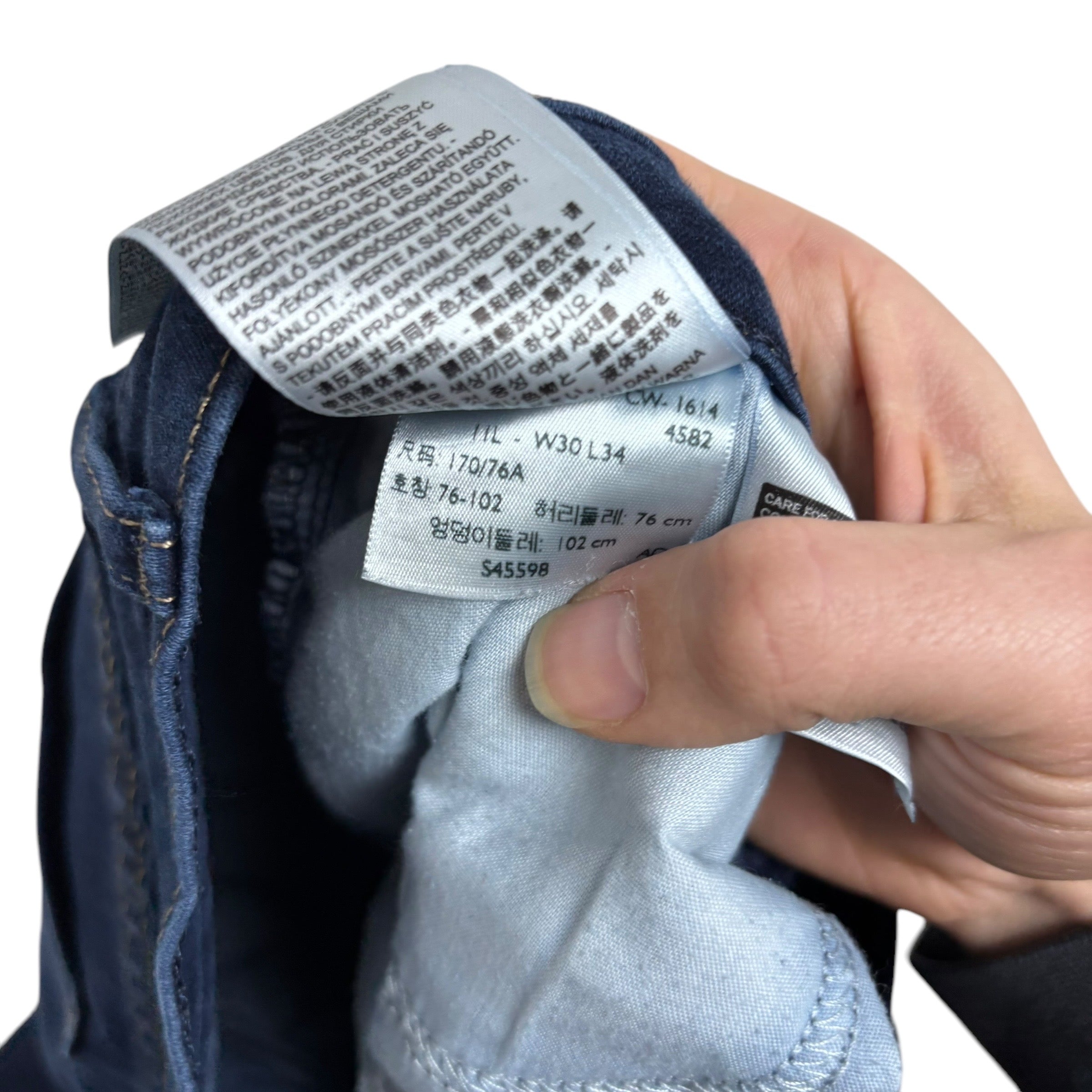 Levis 524 Jeans W30 L32 Womens Dark Blue Skinny Fit Stretch Denim (E)