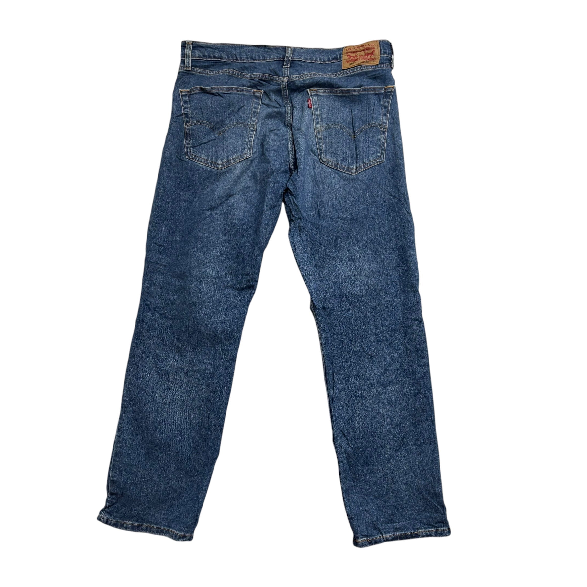 Levis 505 Jeans W36 L30 Mens Mid Blue Regular Straight Fit Stretch Denim (E)