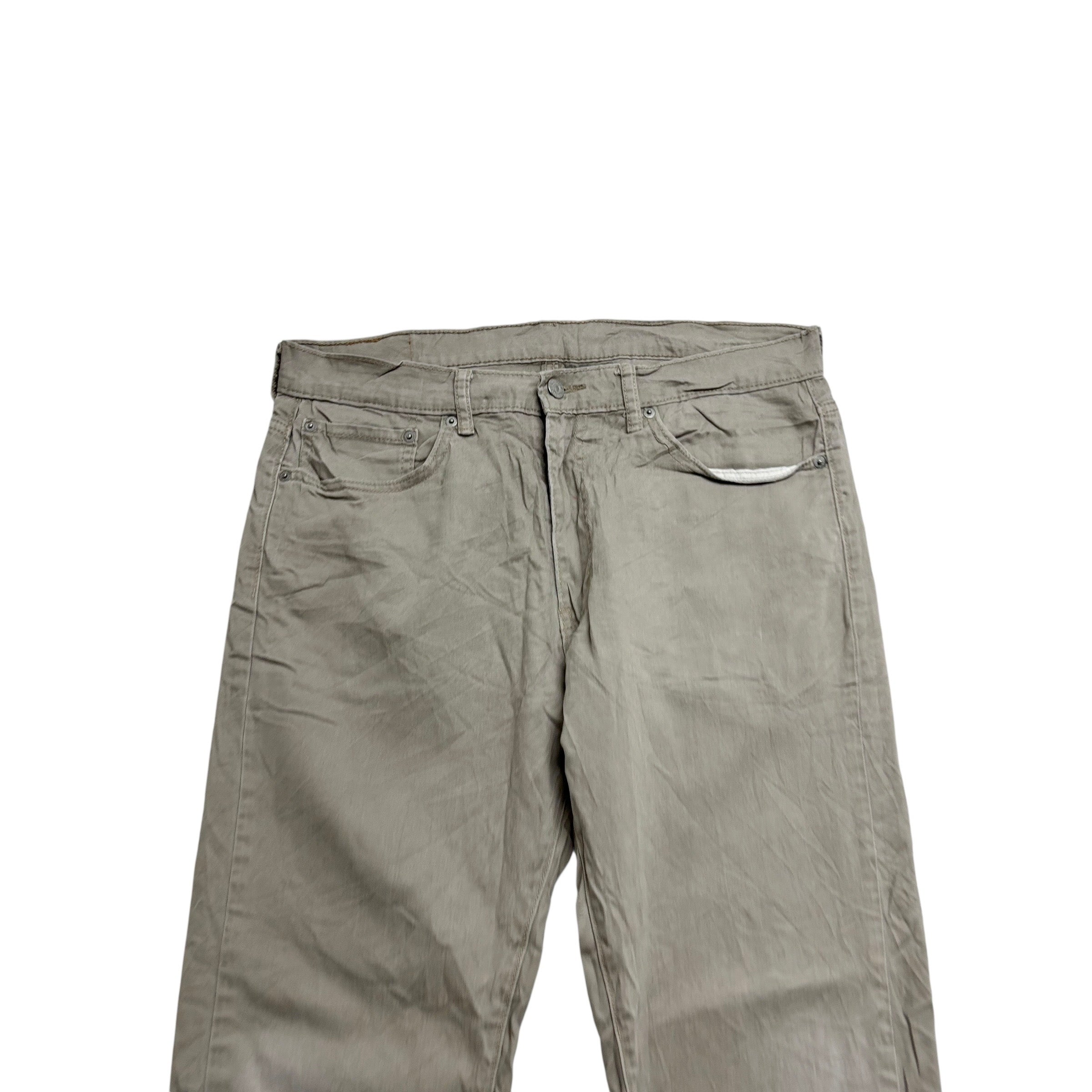 Levis 513 Jeans W34 L32 Mens Beige Regular Straight Fit Stretch Denim